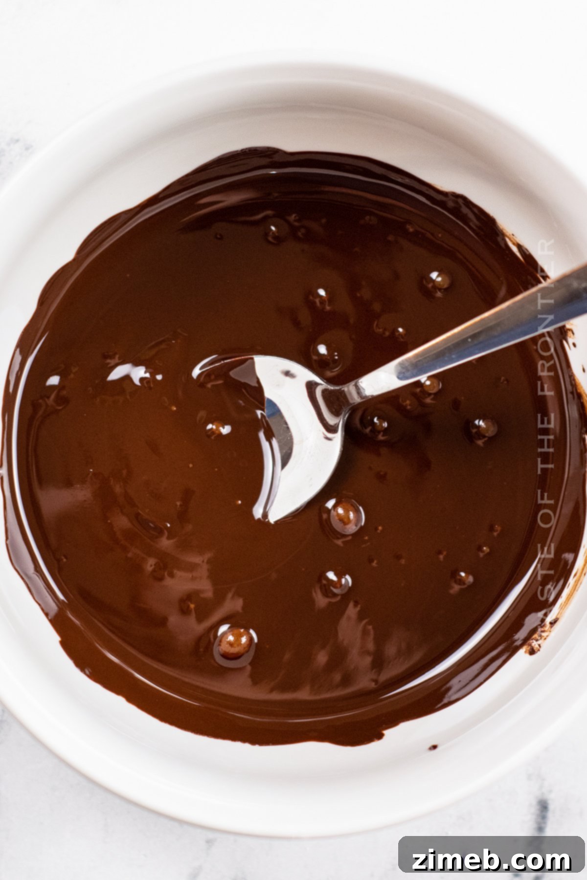 melted chocolate for cupcakes