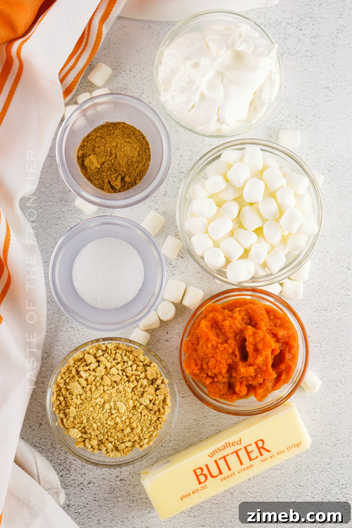 Ingredients for No-Bake Pumpkin Pie