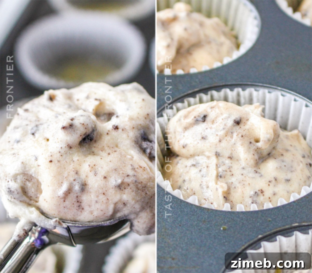 Chocolate cake batter with crushed cookies, forming the base for delicious owl cupcakes.