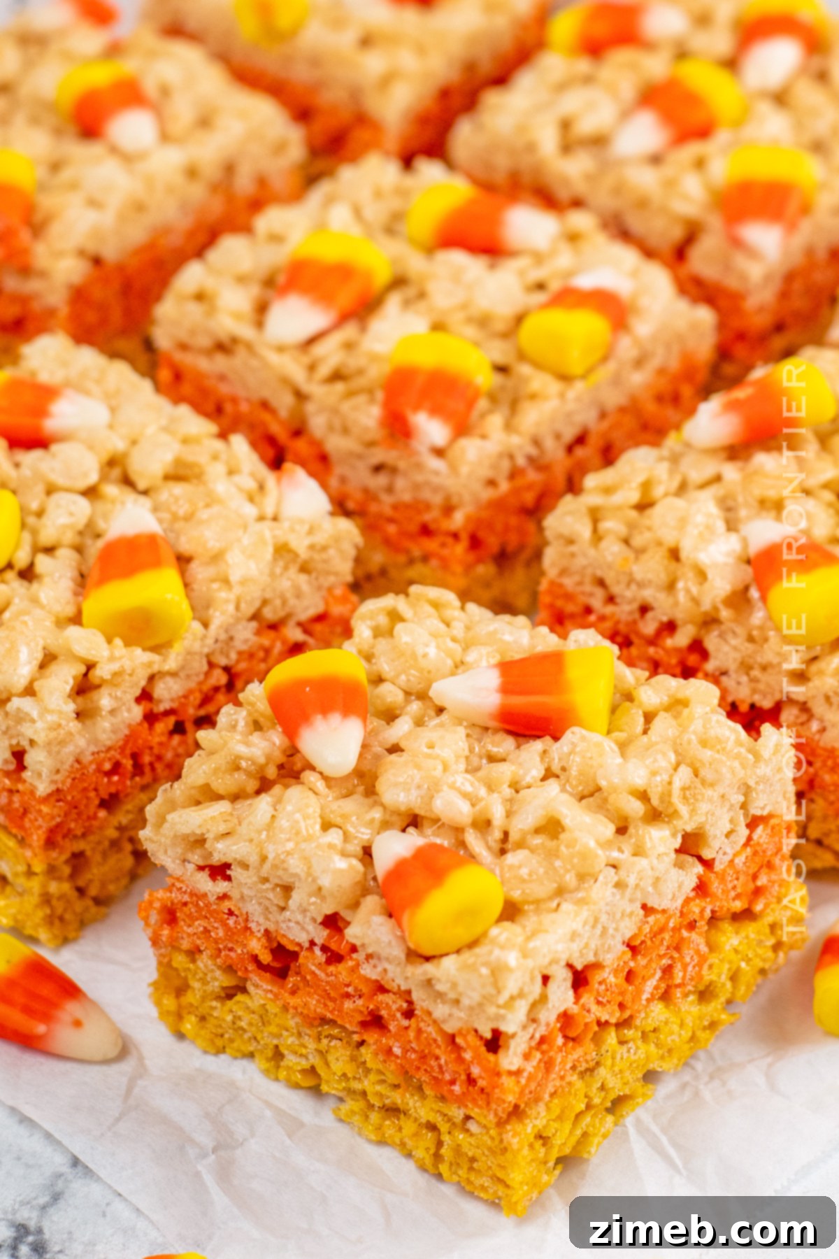 Sweet & Spooky Candy Corn Krispie Treats 9 Recipe Candy Corn Rice Krispie Treats