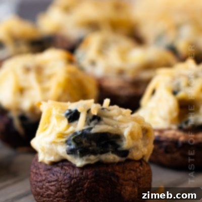 Spinach Artichoke Stuffed Mushrooms