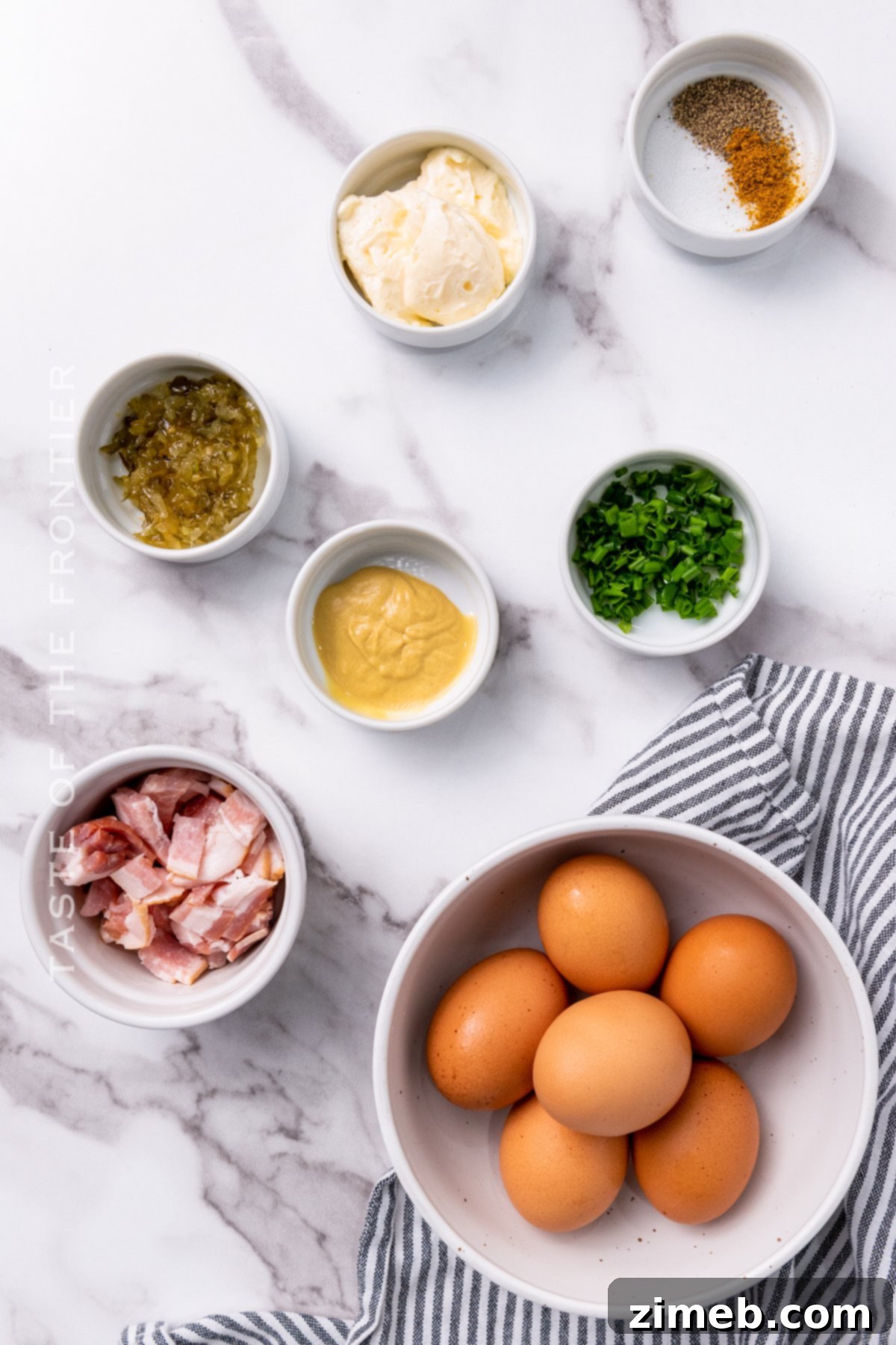 Loaded Bacon Deviled Eggs 4 ingredients for Bacon Deviled Eggs