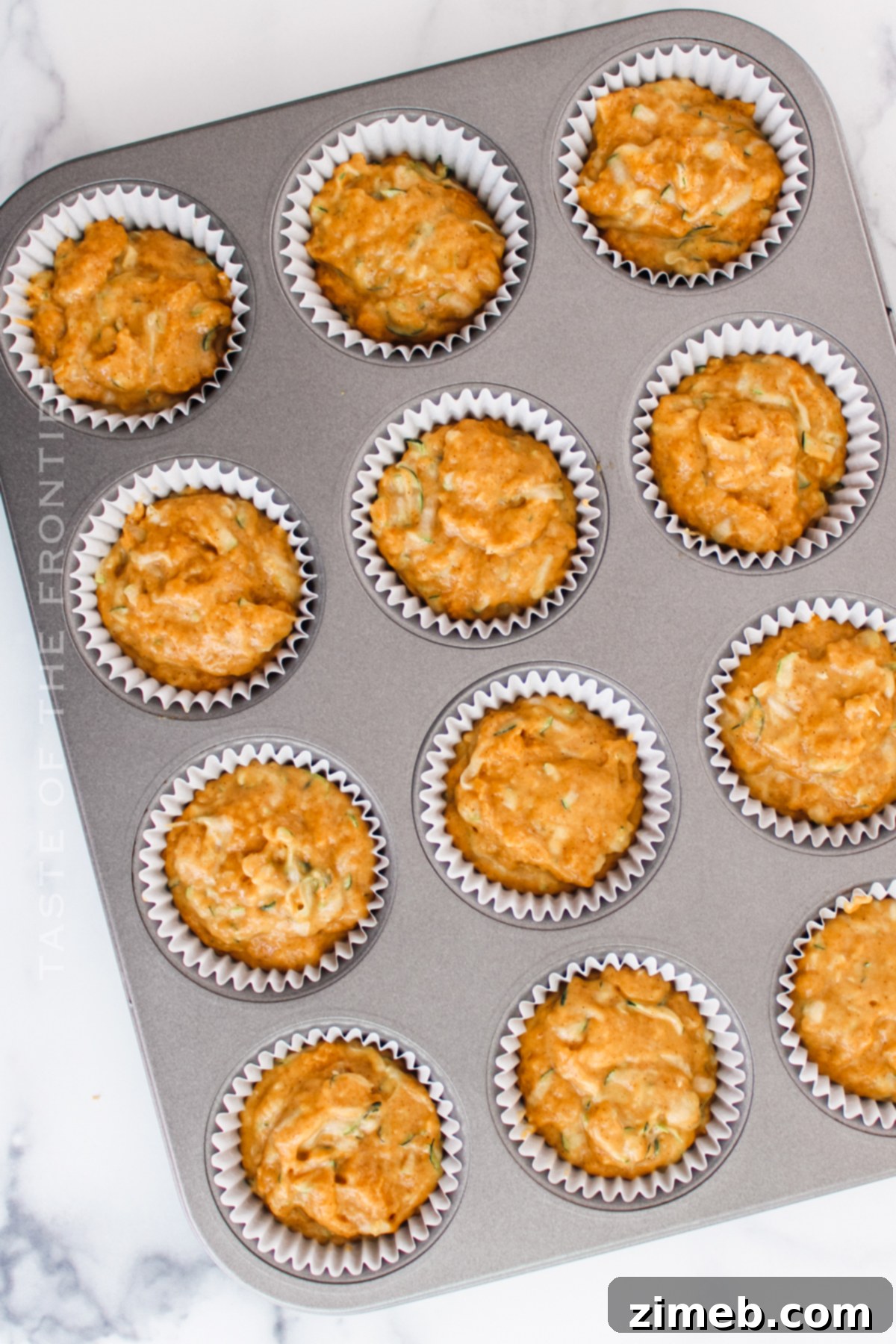 Spiced Autumn Zucchini Pumpkin Delights 10 Ready to bake muffins in the tin
