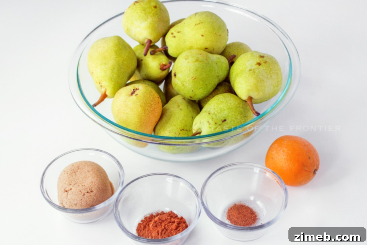 Ingredients for Homemade Pear Butter
