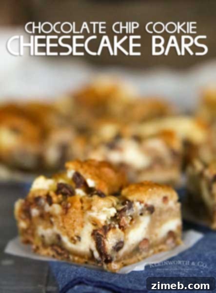 Chocolate Chip Cookie Cheesecake Bars