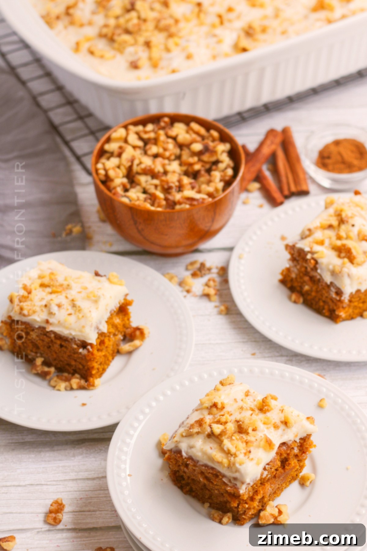 Delicious Thanksgiving dessert recipe, a moist pumpkin spice cake.