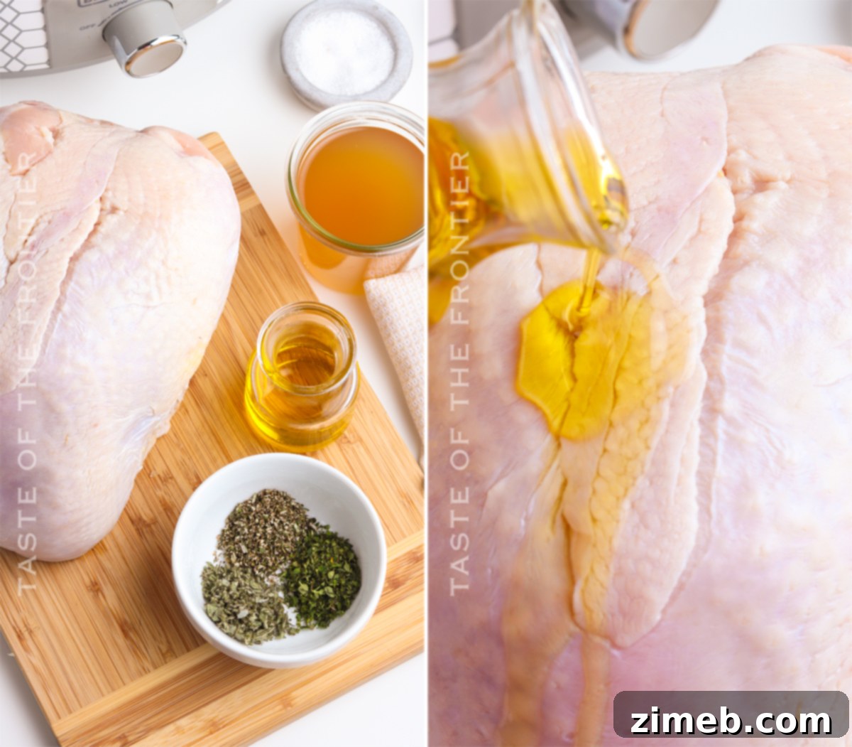 Effortless Slow Cooker Turkey Breast Perfection 6 Adding seasoning to the turkey breast