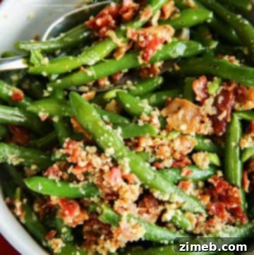 Best green beans with bacon and garlic.