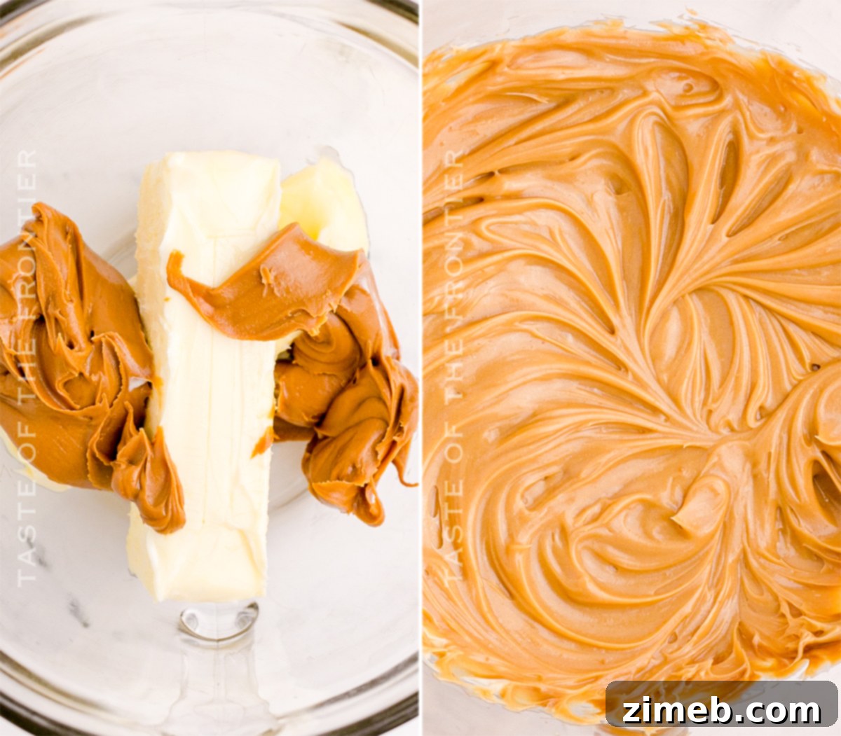 Lotus Biscoff Dream Cupcakes 7 Detailed shot of preparing Biscoff buttercream frosting in a mixing bowl
