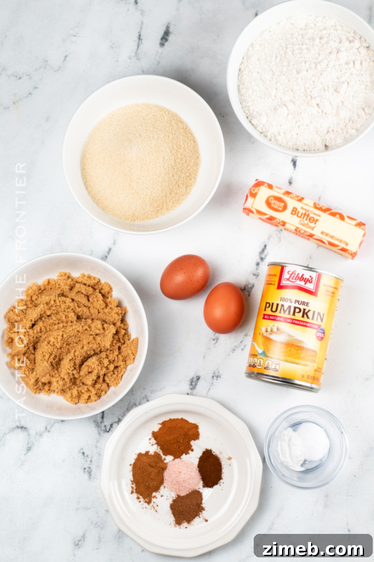 ingredients for Pumpkin Pound Cake