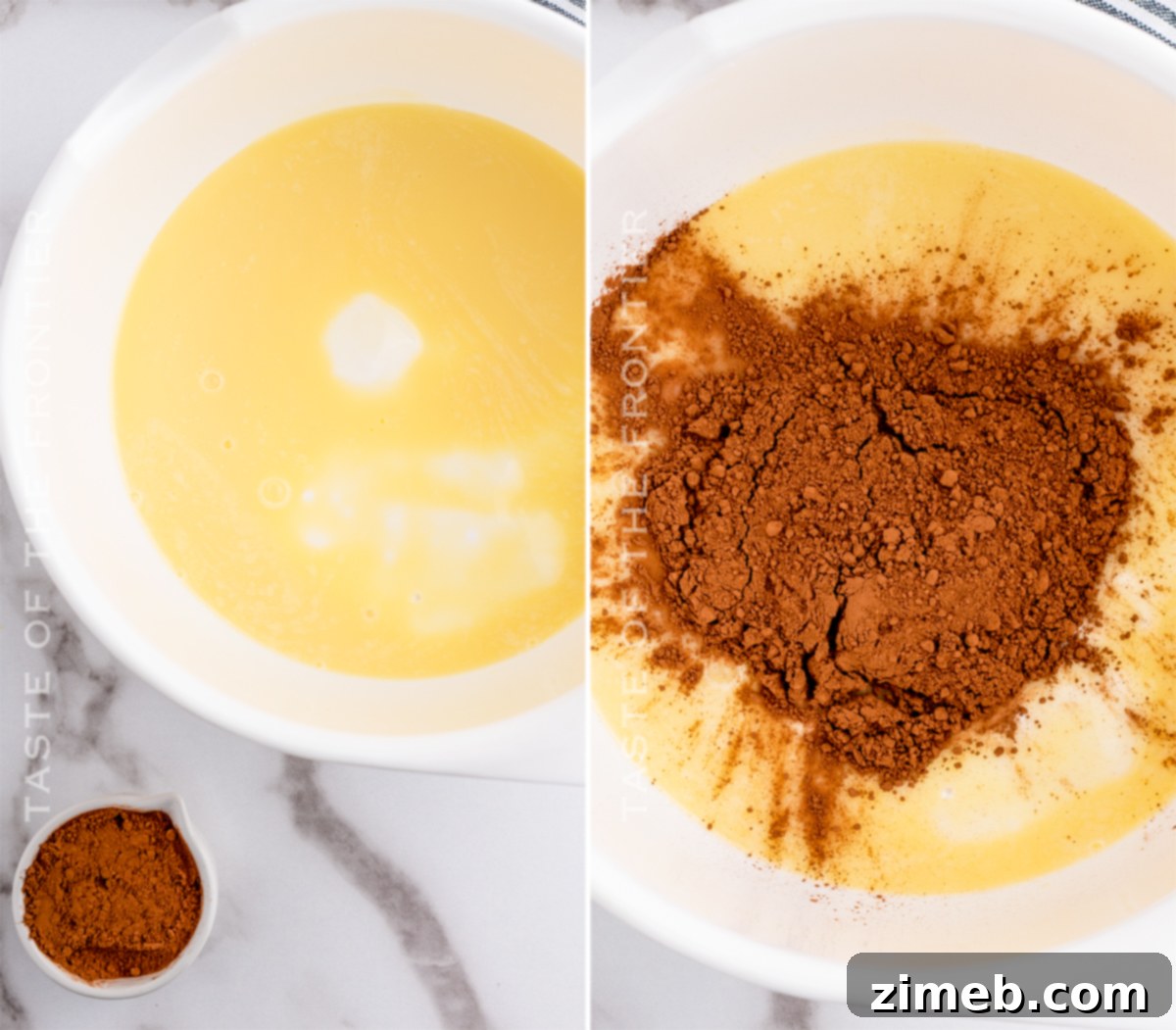 mixing in cocoa