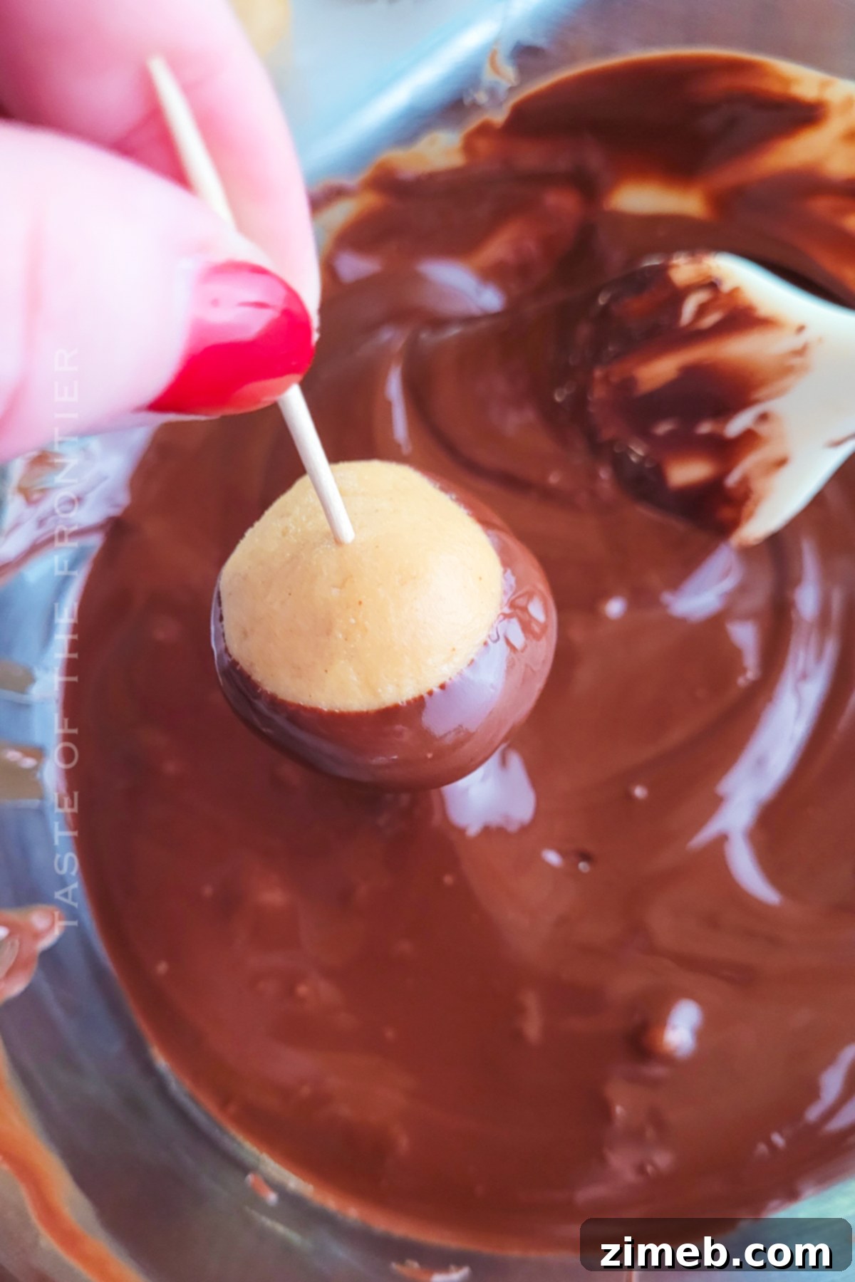 The Forest Eye 9 dipping in chocolate