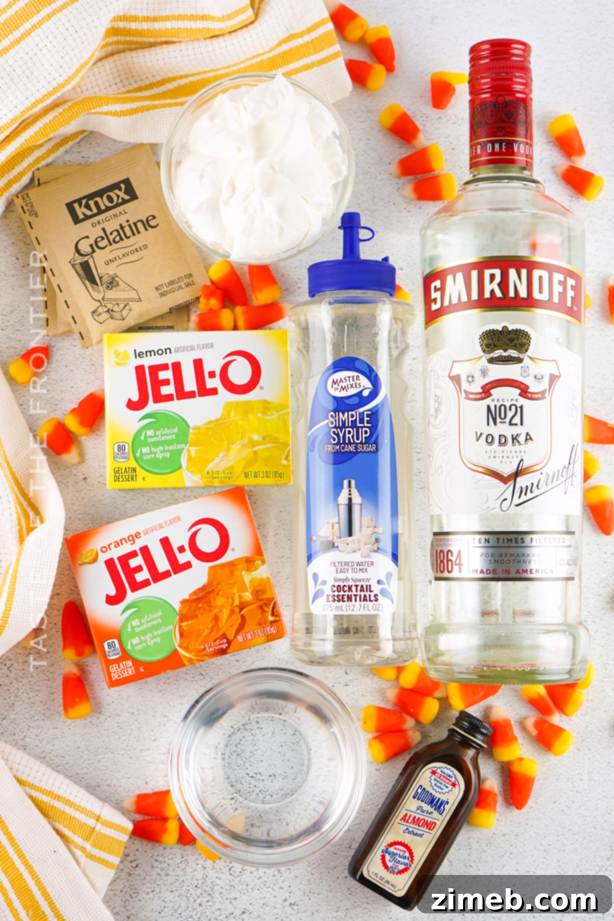 Candy Corn Jello Shot Ingredients