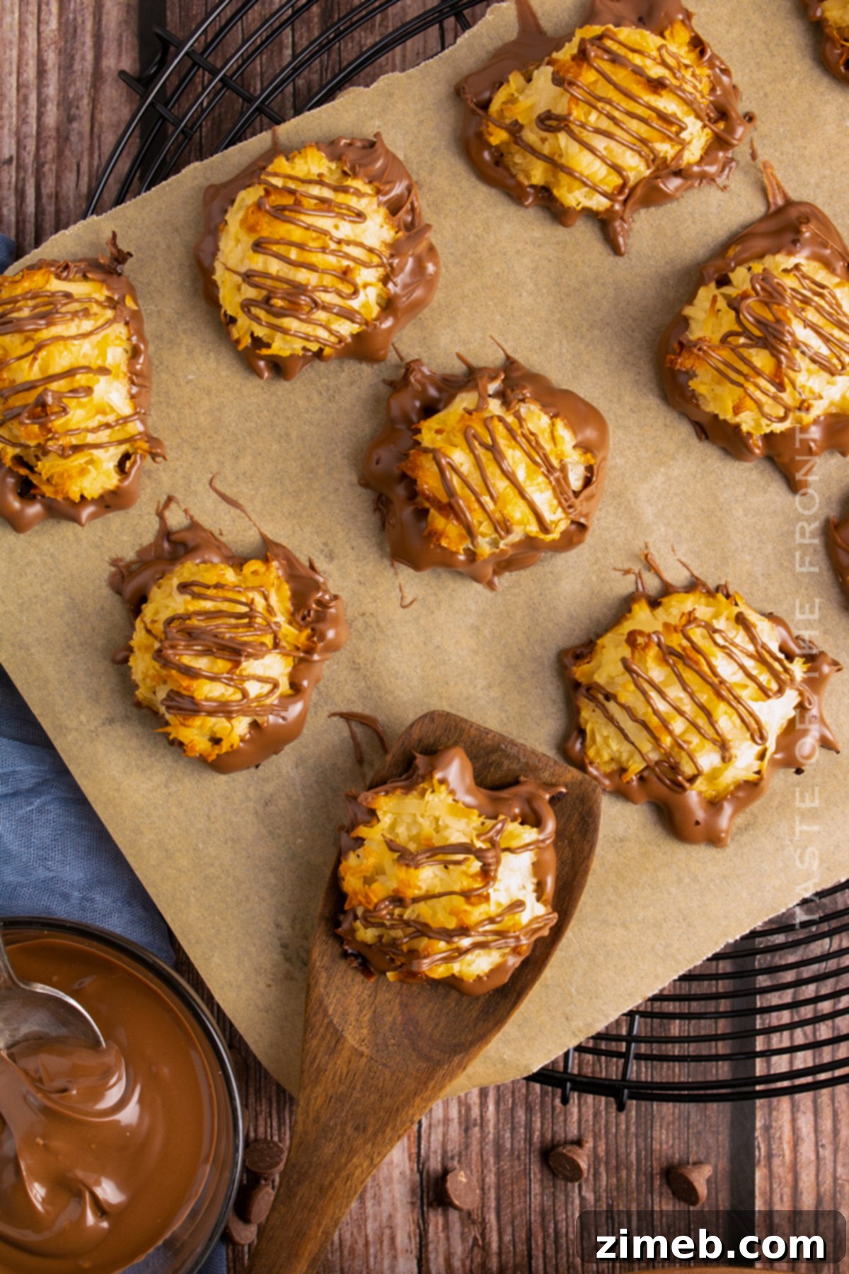 Decadent Chocolate Coconut Macaroons 21 Dipped Macaroon Cookies