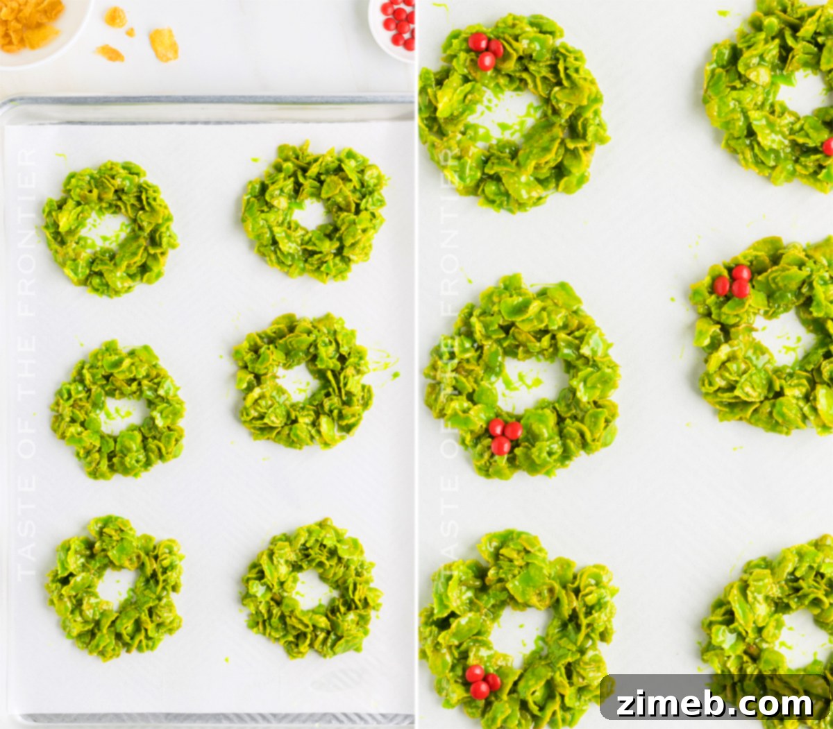 Easy Cornflake Wreaths 7 Decorating Cornflake Wreaths