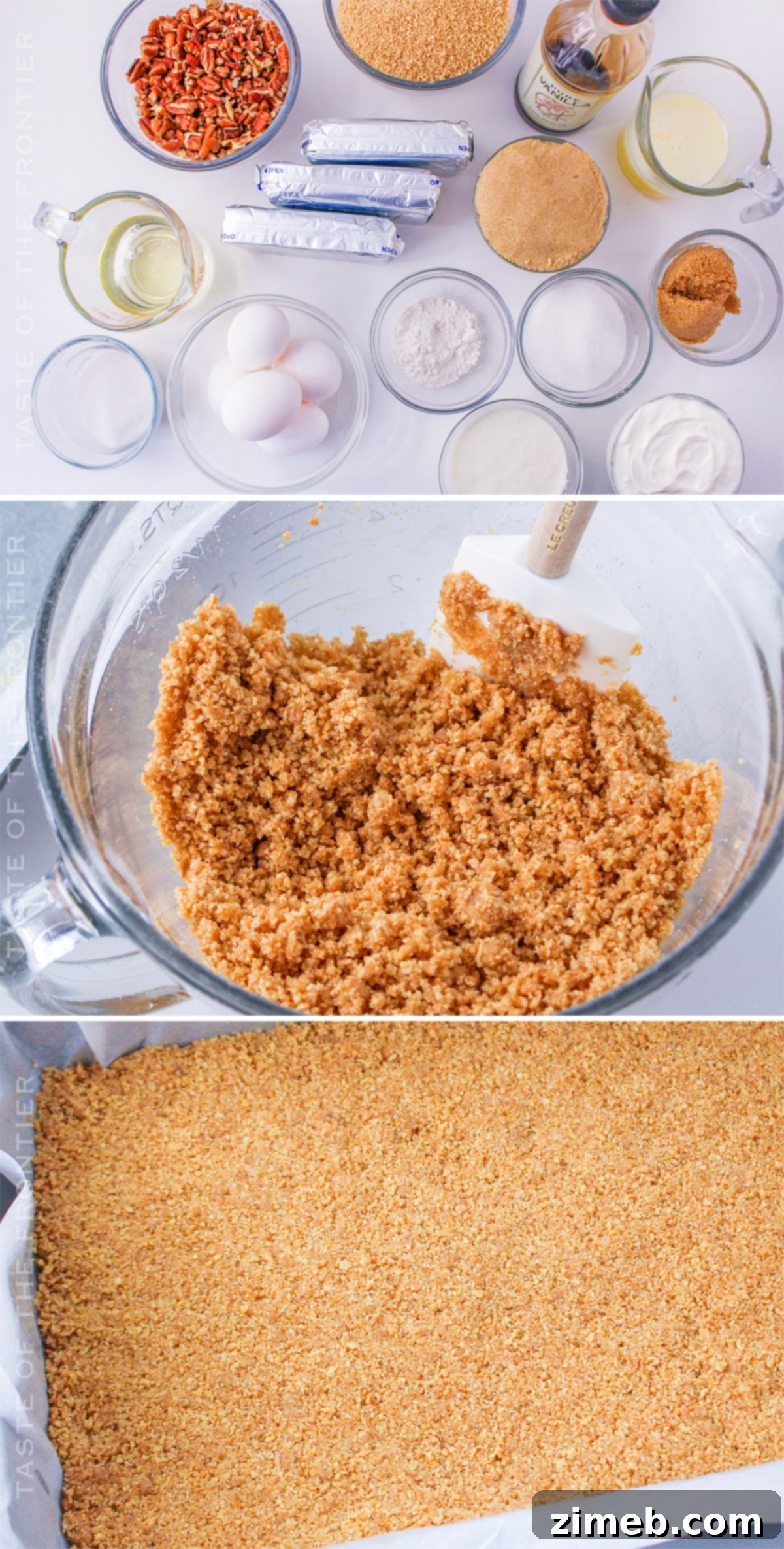 Ingredients for Pecan Pie Cheesecake Bars