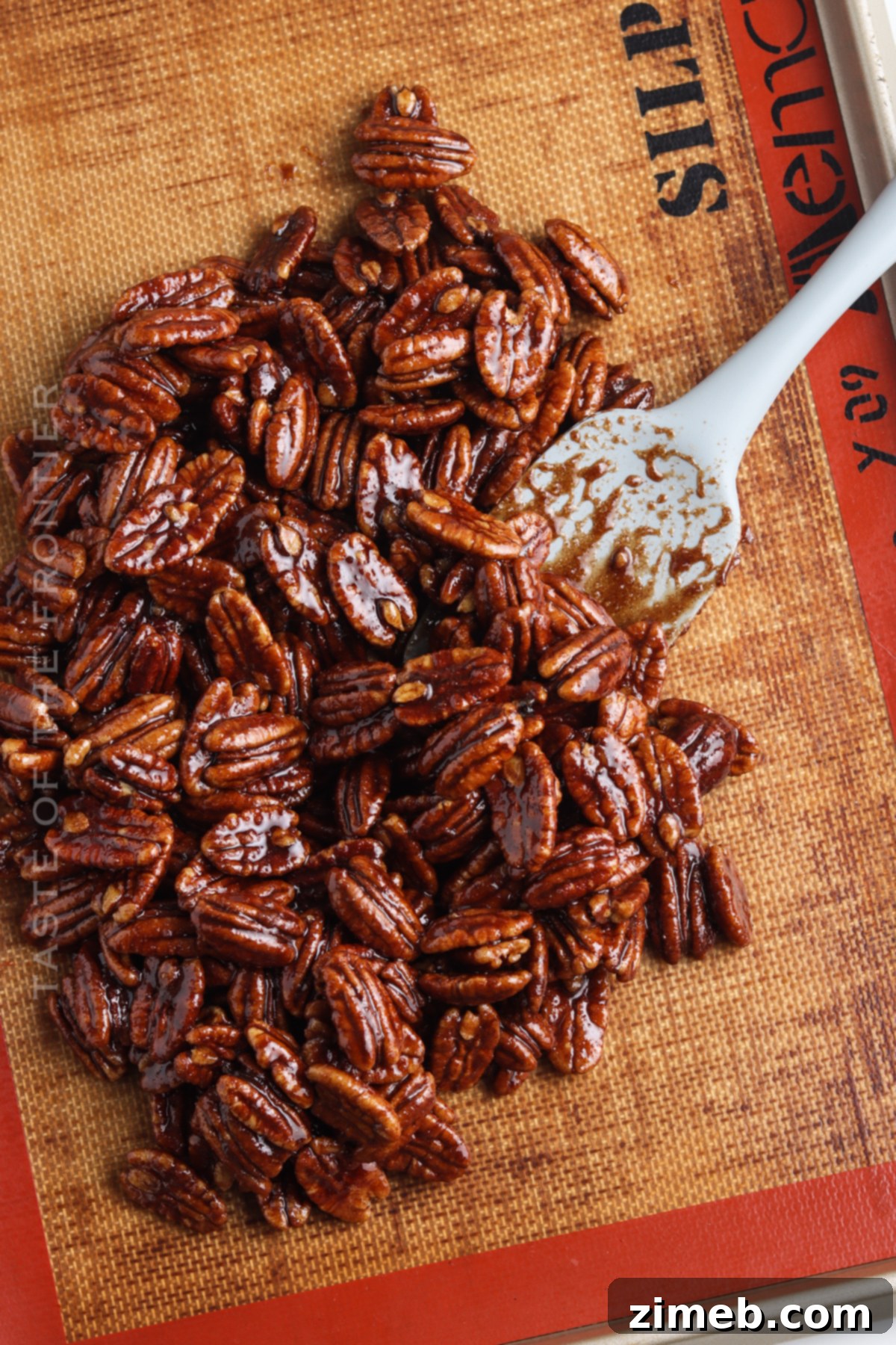 Sweet Glazed Pecans 7 Candied Pecans ready to cool and harden.