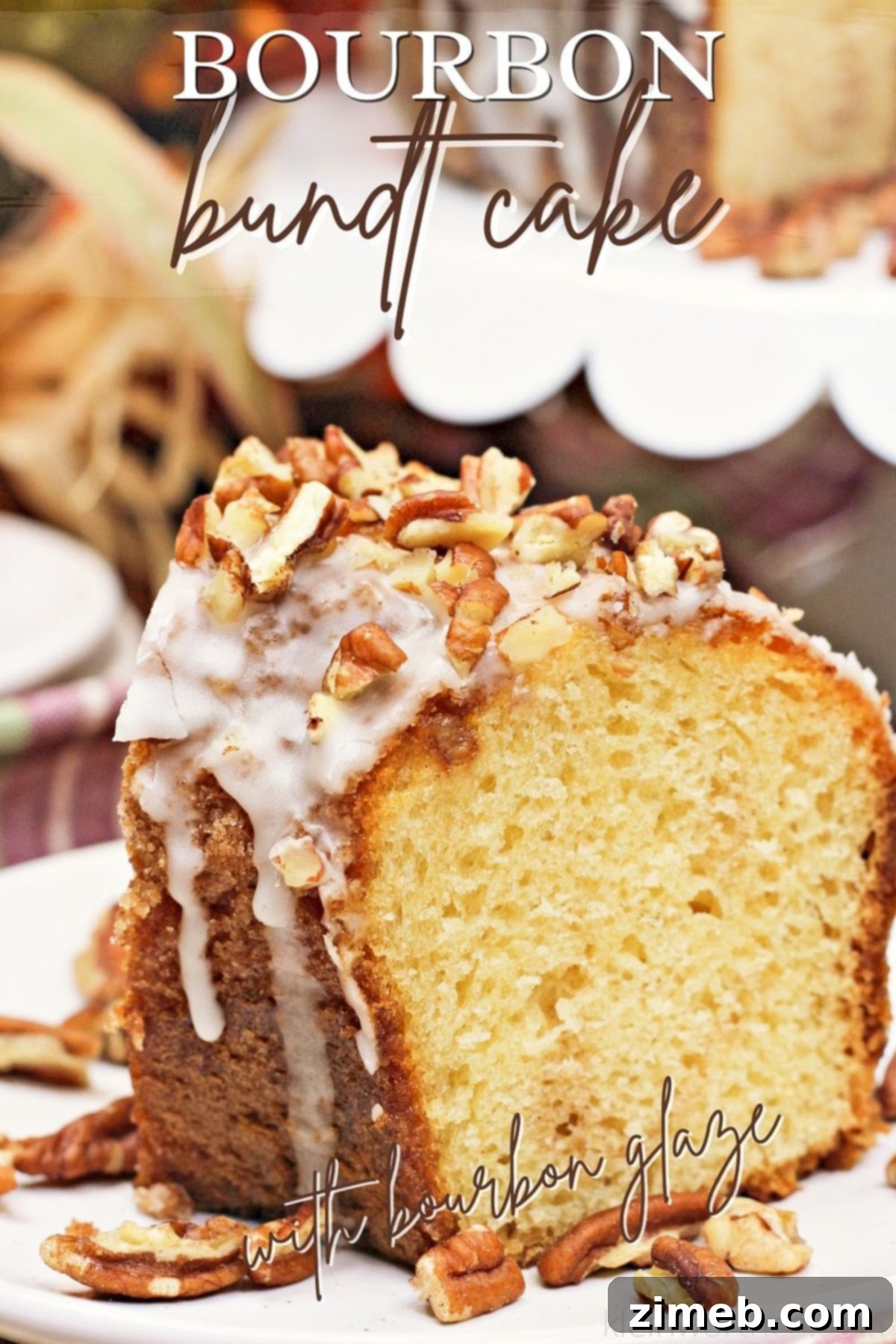 Decadent Bourbon Cake 2 Delicious Bourbon Cake with Pumpkin Spice Glaze