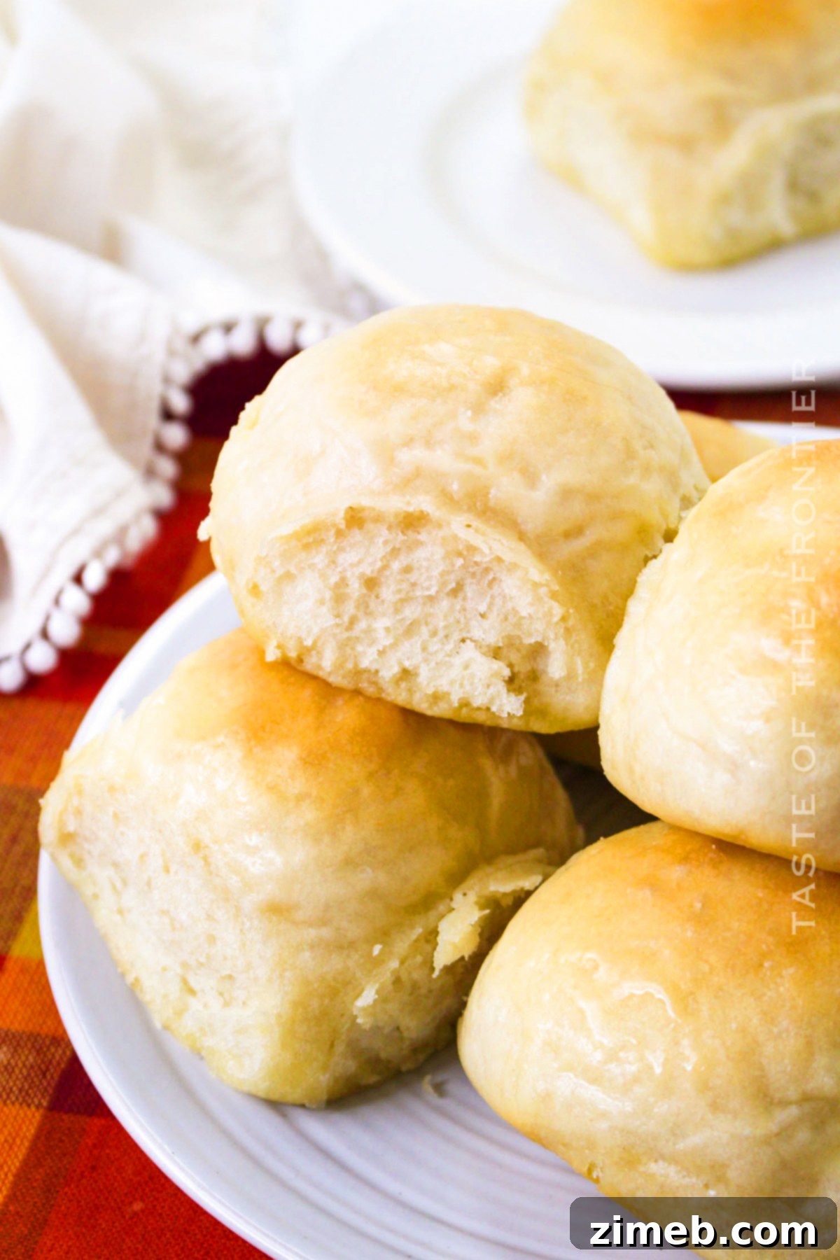 Hands-Off Dinner Rolls 3 stack of dinner rolls