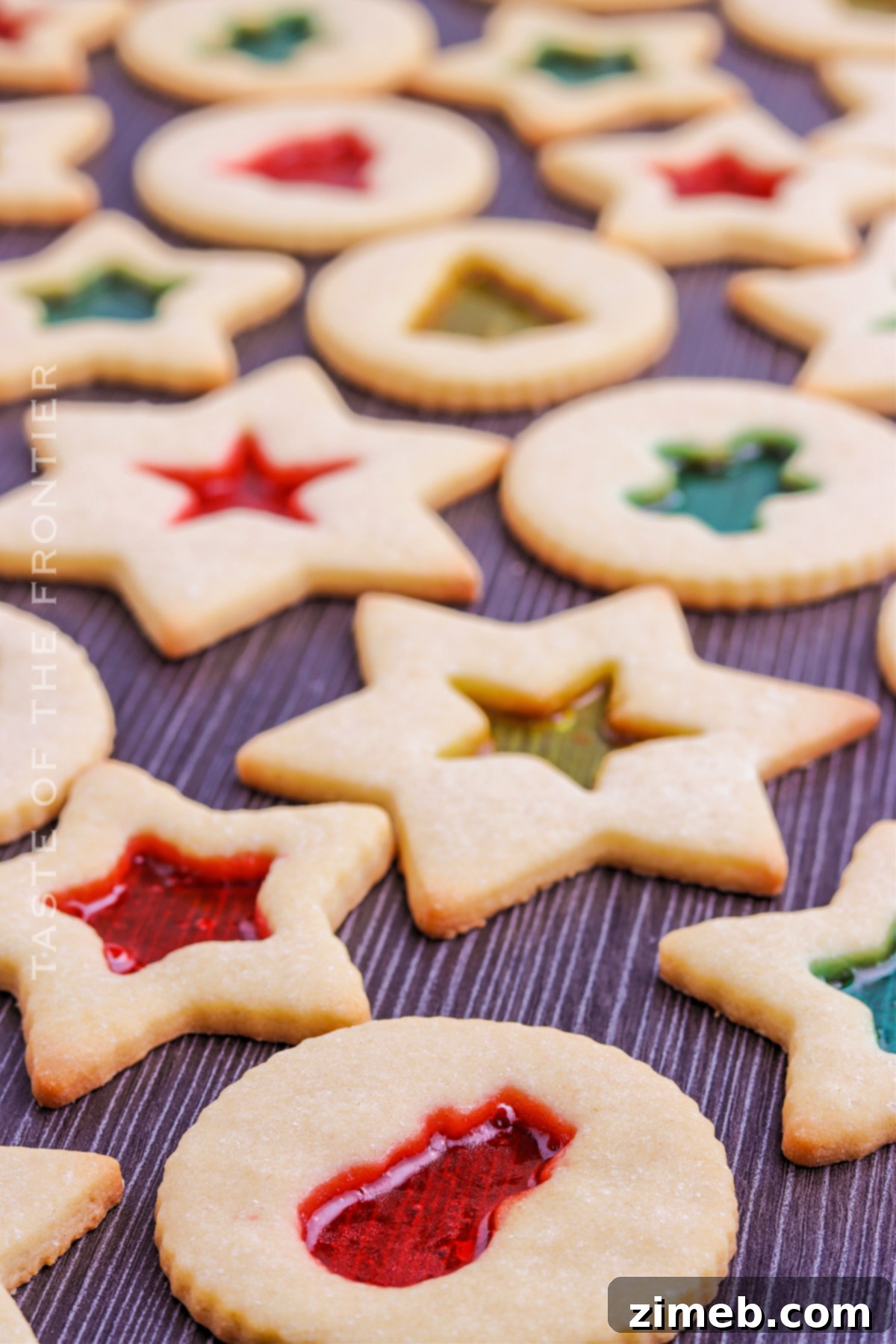 Classic Christmas cookies with colorful centers