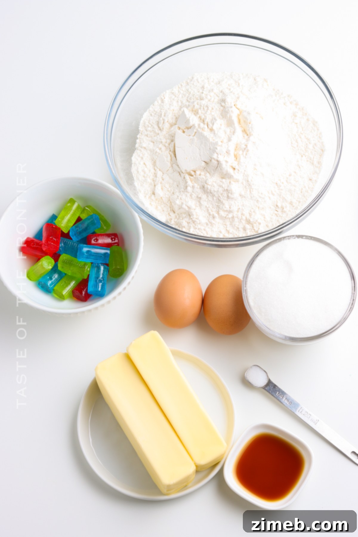 Ingredients for making Stained Glass Cookies