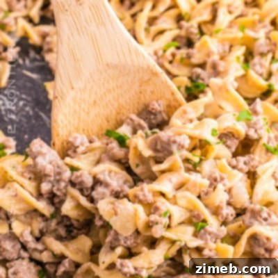 The Best Beef Stroganoff, creamy and comforting.