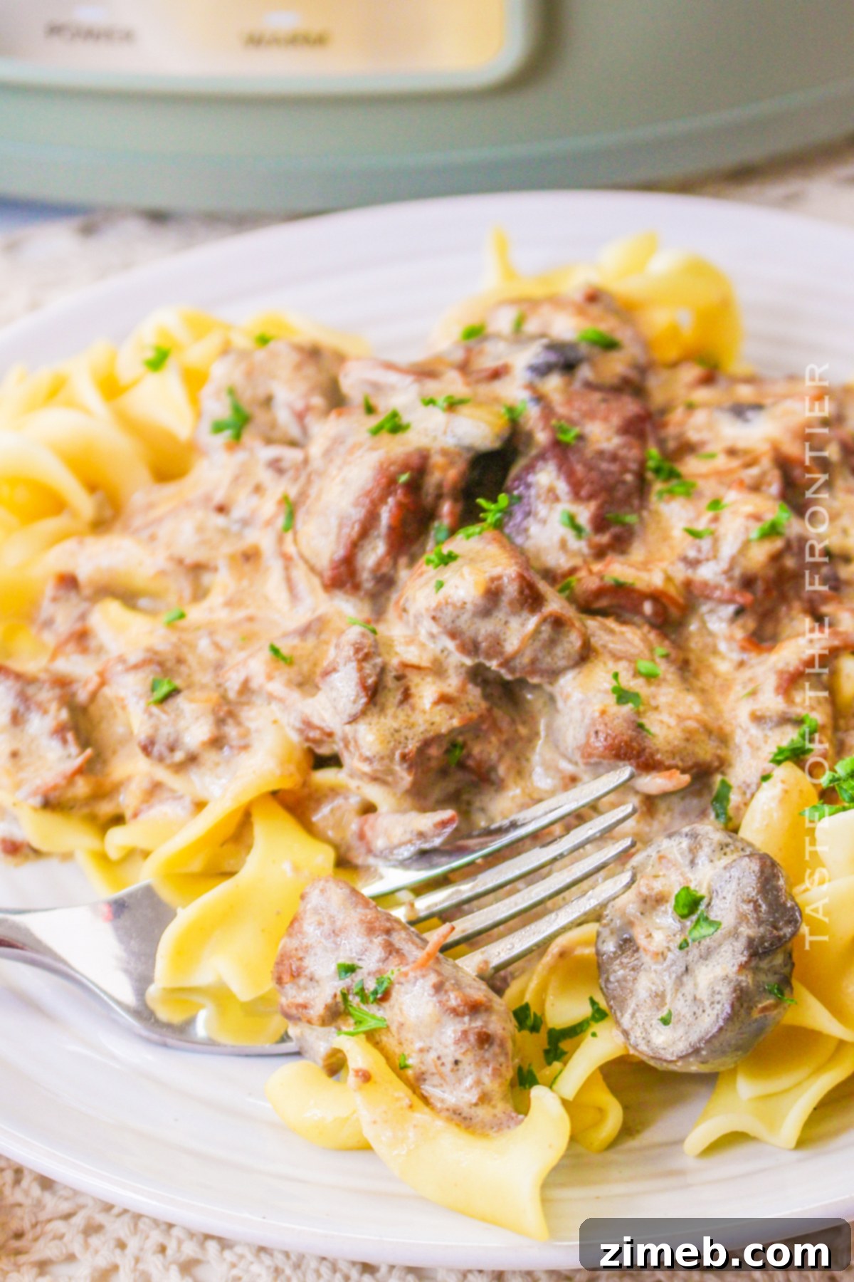 Cozy Comfort Slow Cooker Beef Stroganoff 3 Delicious Beef Stroganoff Dinner, creamy and satisfying.
