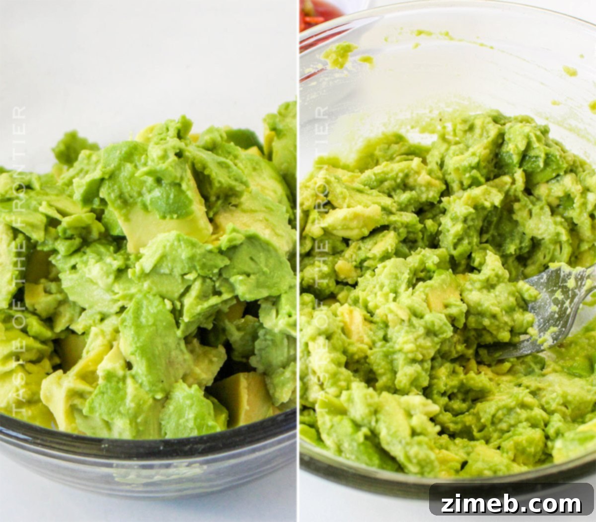 Effortless Guacamole 6 making mashed avocados