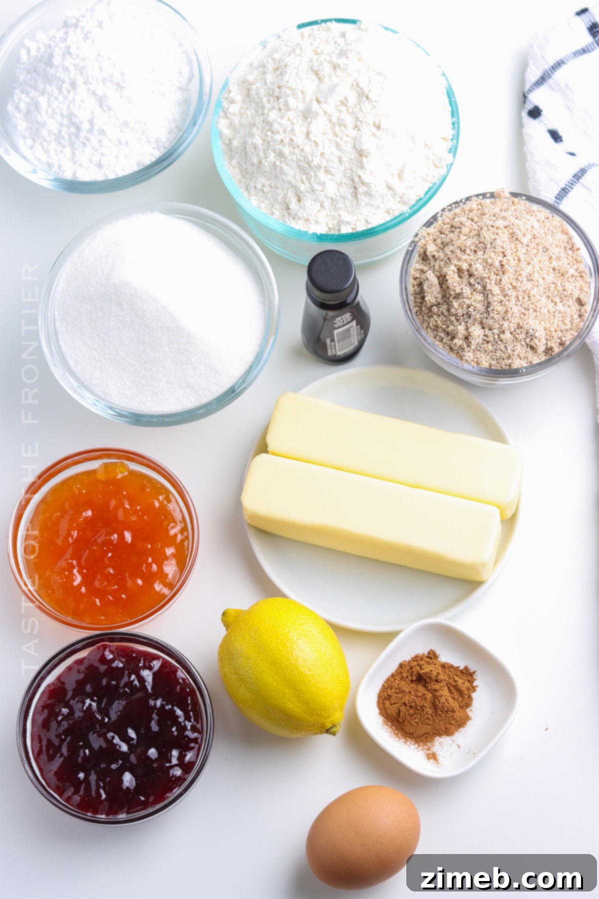 ingredients for Linzer Cookies