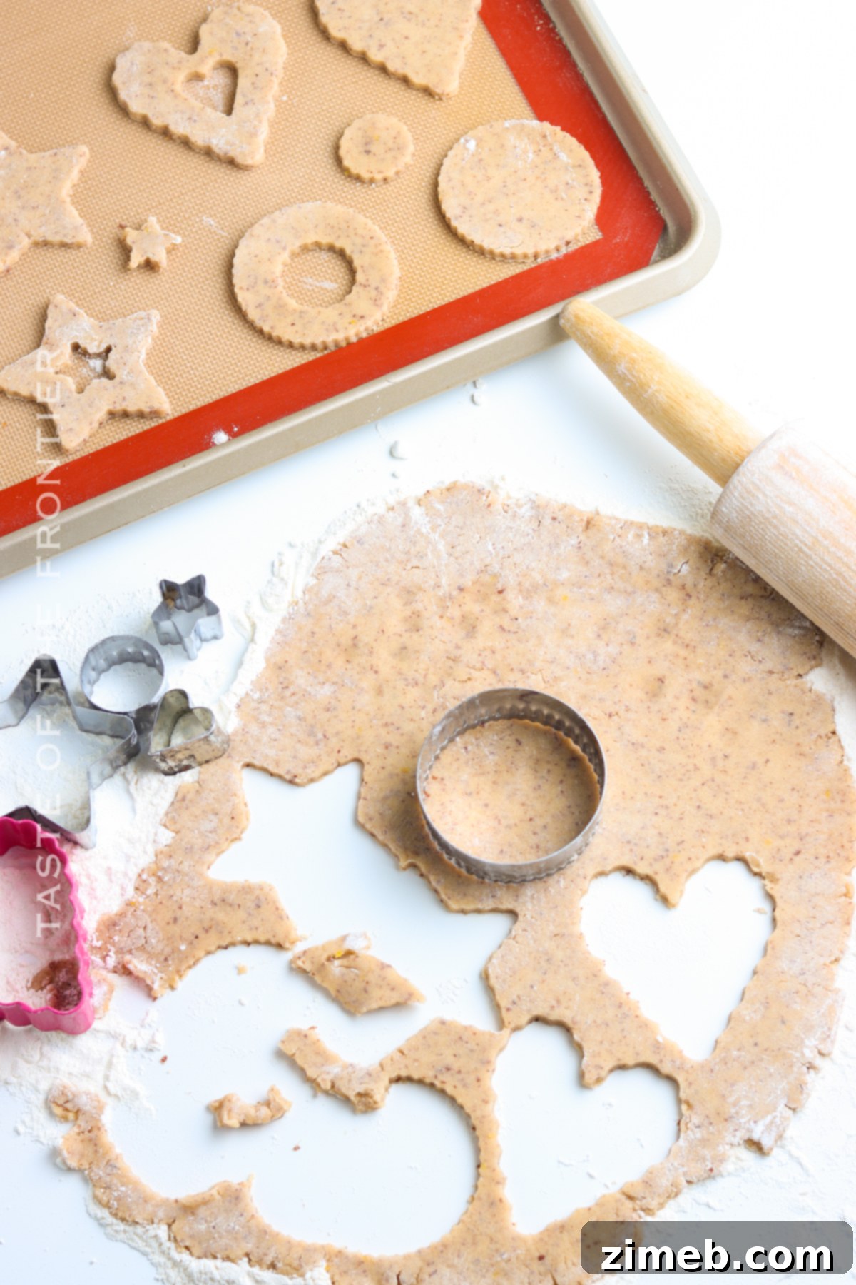 cutting out the cookie dough