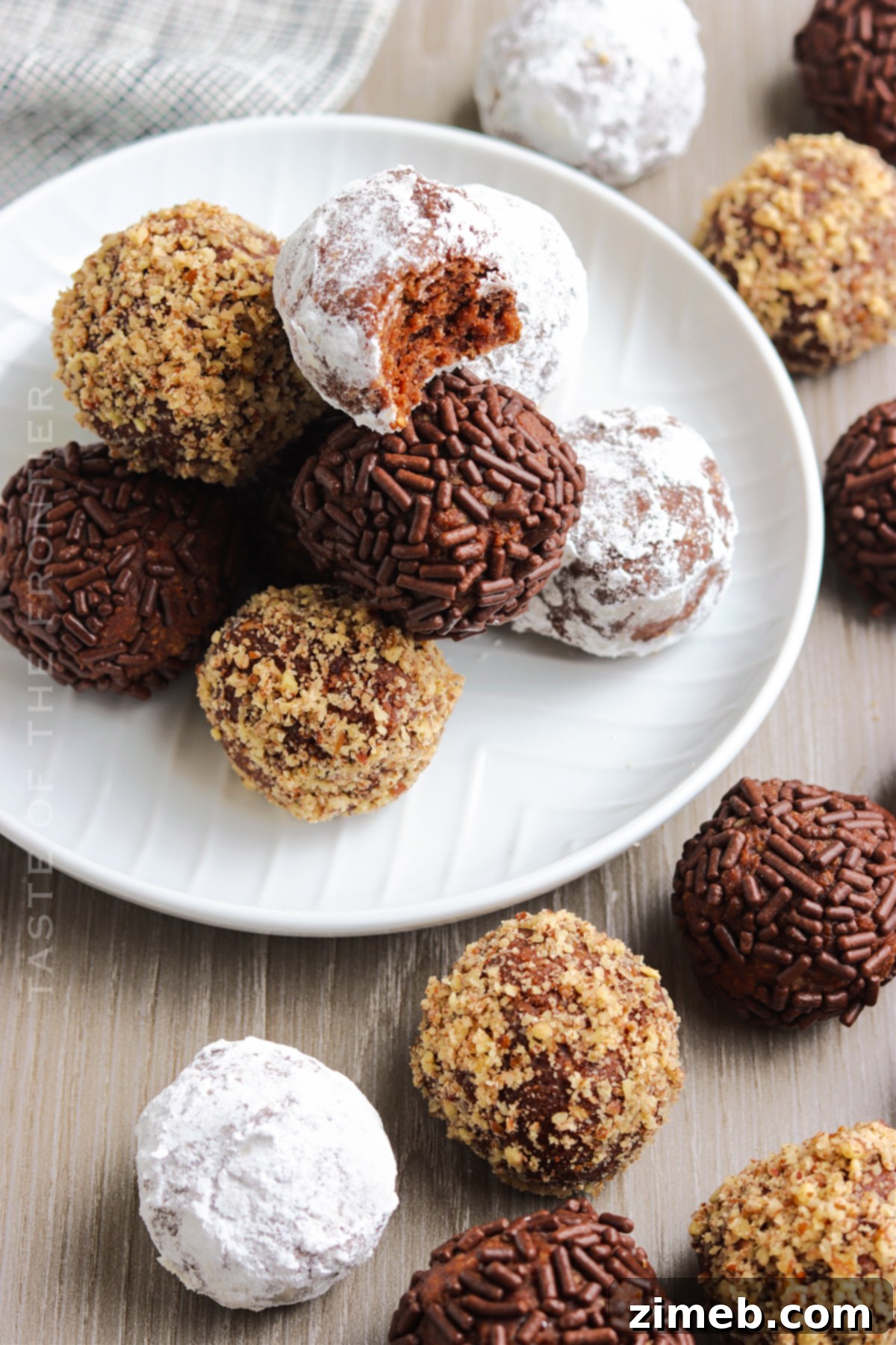 Chocolate Rum Truffles 16 Holiday treats with Rum Balls displayed beautifully