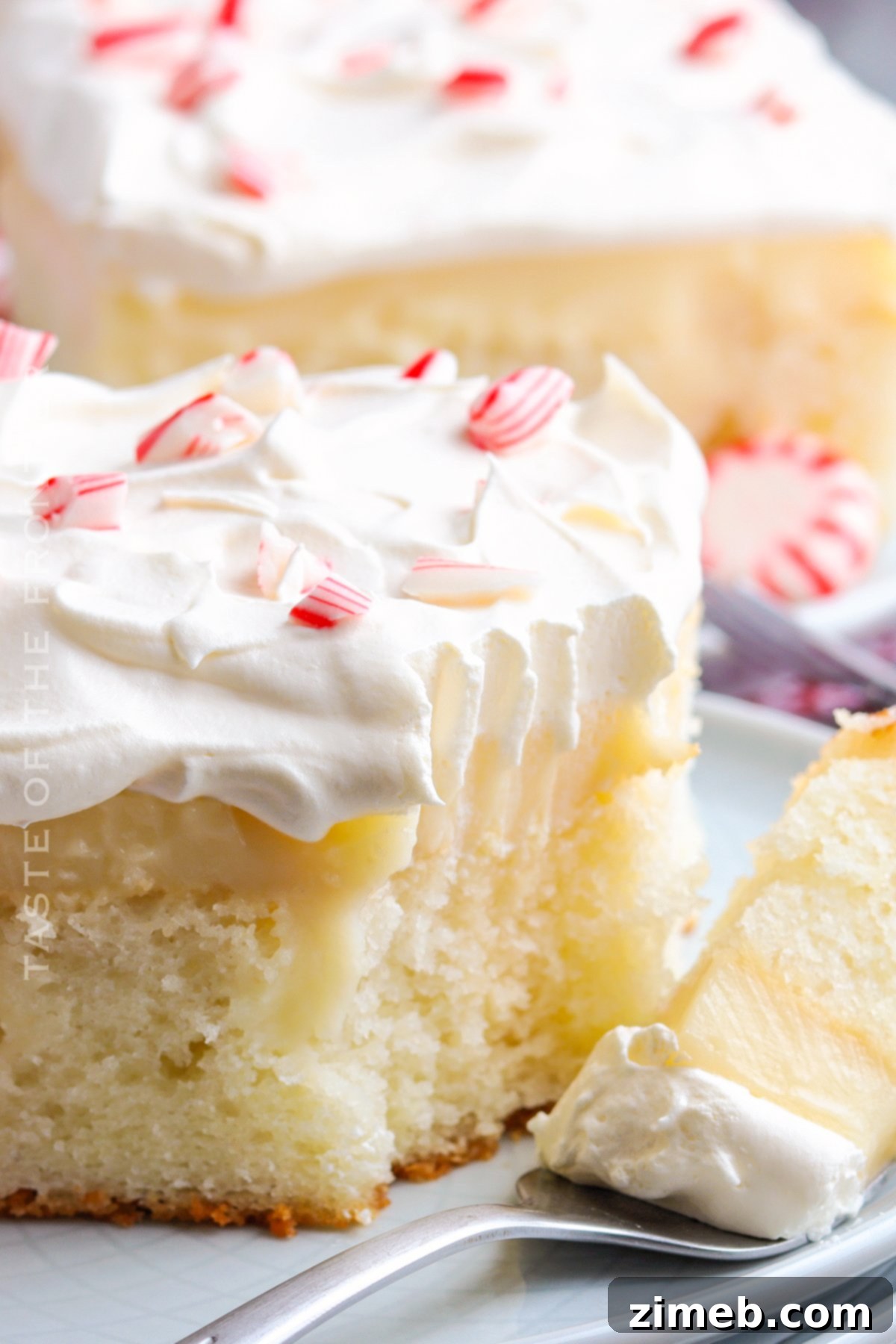 Festive Peppermint Cake 2 Recipe for Peppermint Cake, a delicious holiday dessert