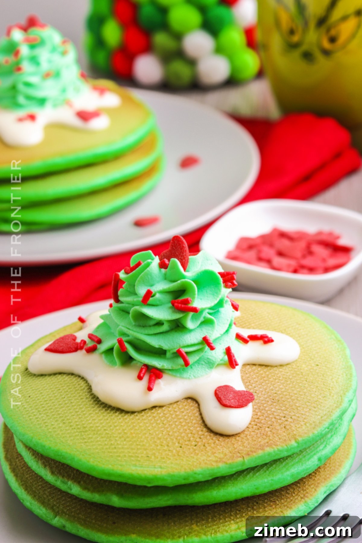 Grinch Green Flapjacks 3 Easy Grinch themed breakfast for the holidays