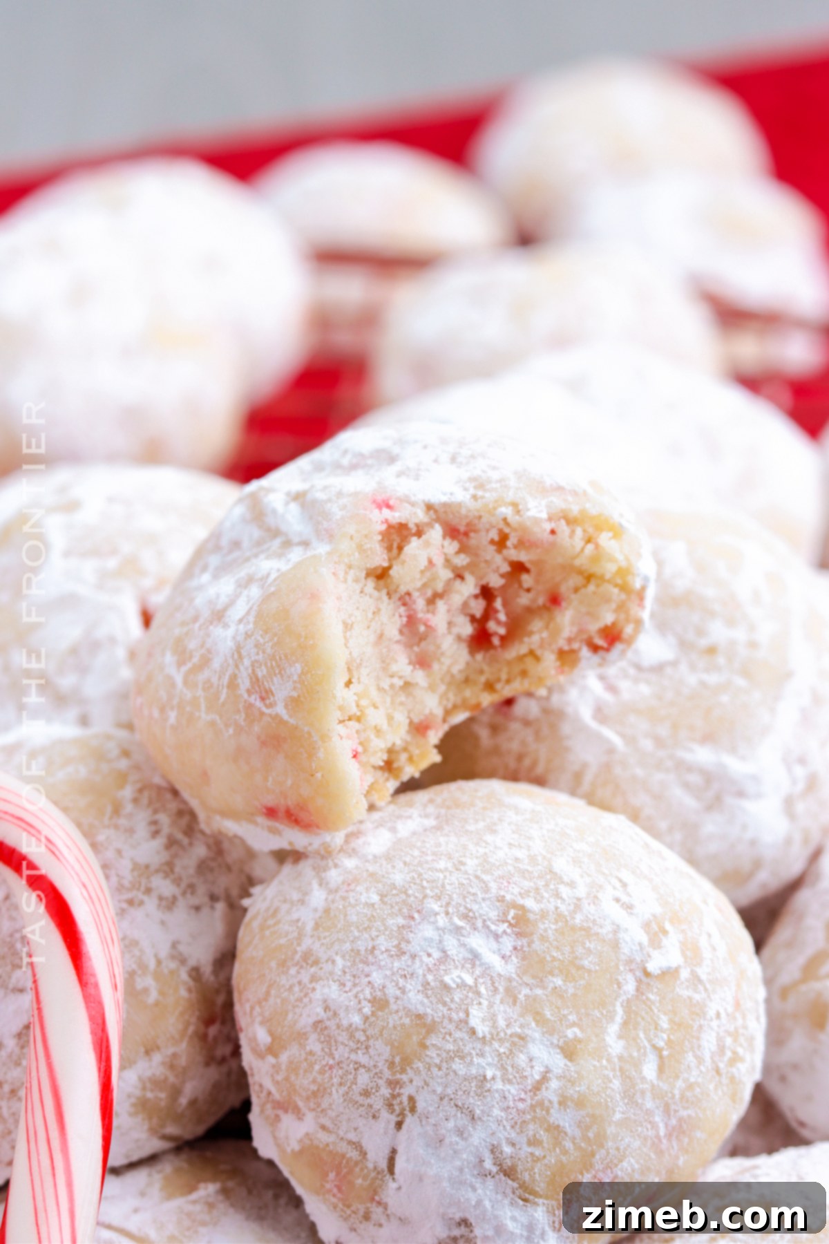 Winter Mint Snowball Delights 2 Irresistible Christmas Peppermint Snowball Cookies on a serving tray