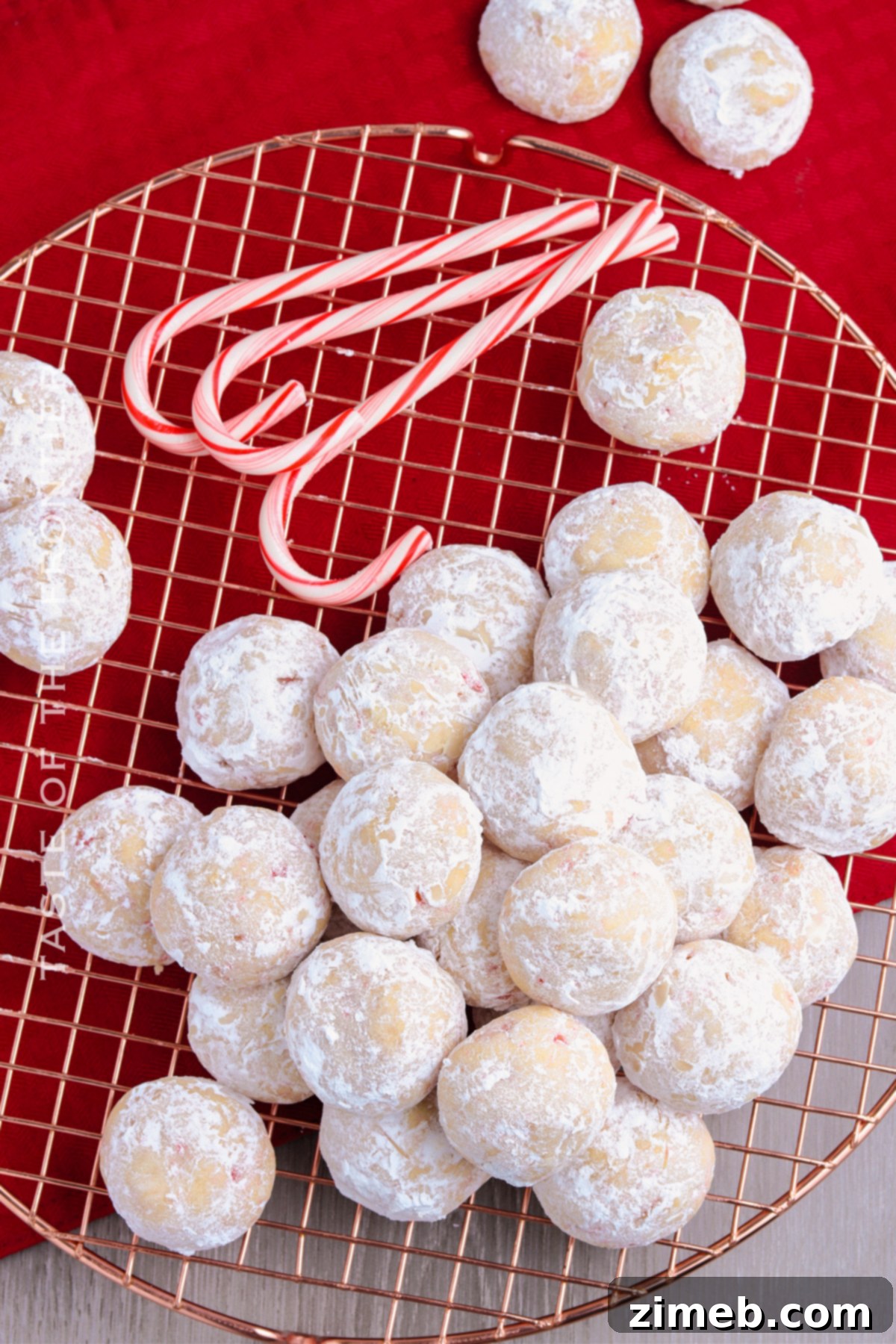 Winter Mint Snowball Delights 16 Full recipe card for Peppermint Snowball Cookies