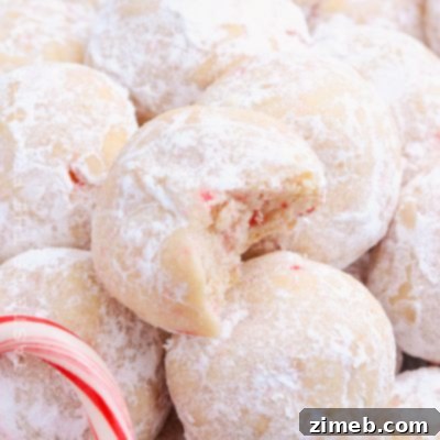 Peppermint Snowball Cookies