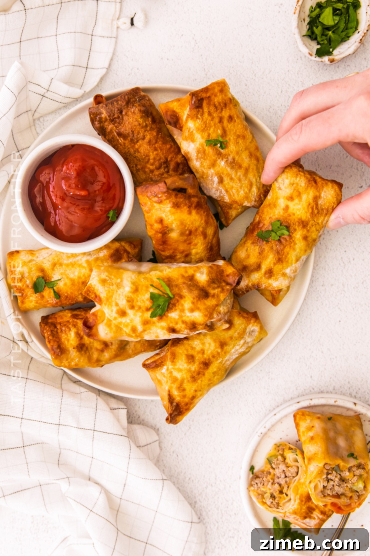 Crispy Air Fryer Cheeseburger Egg Rolls 19 Egg Roll Snack