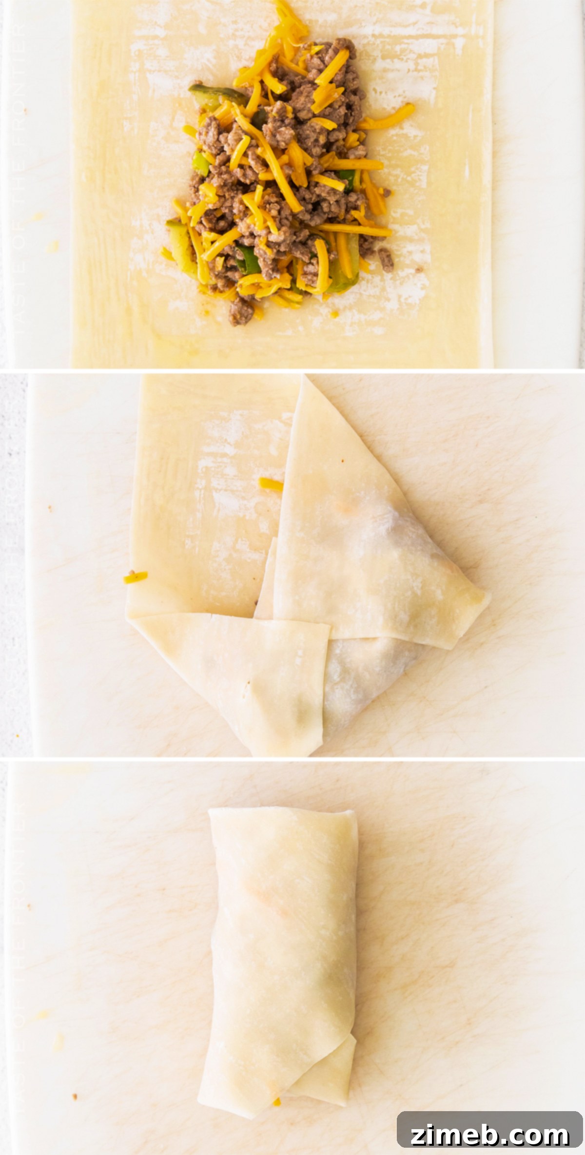 Crispy Air Fryer Cheeseburger Egg Rolls 6 how to make Air Fryer Cheeseburger Egg Rolls