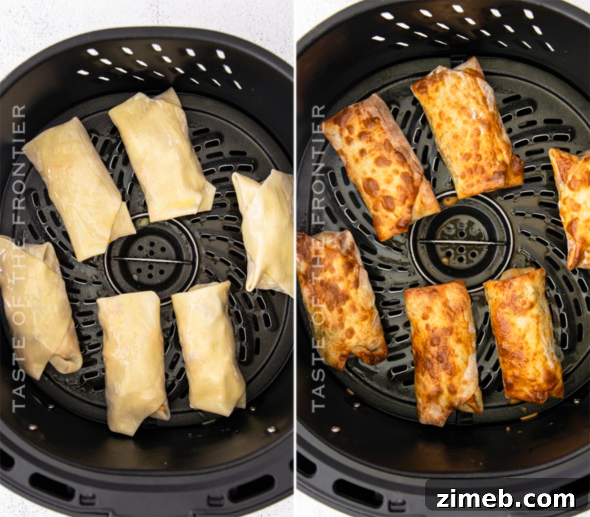 Crispy Air Fryer Cheeseburger Egg Rolls 7 cooking egg rolls in the air fryer