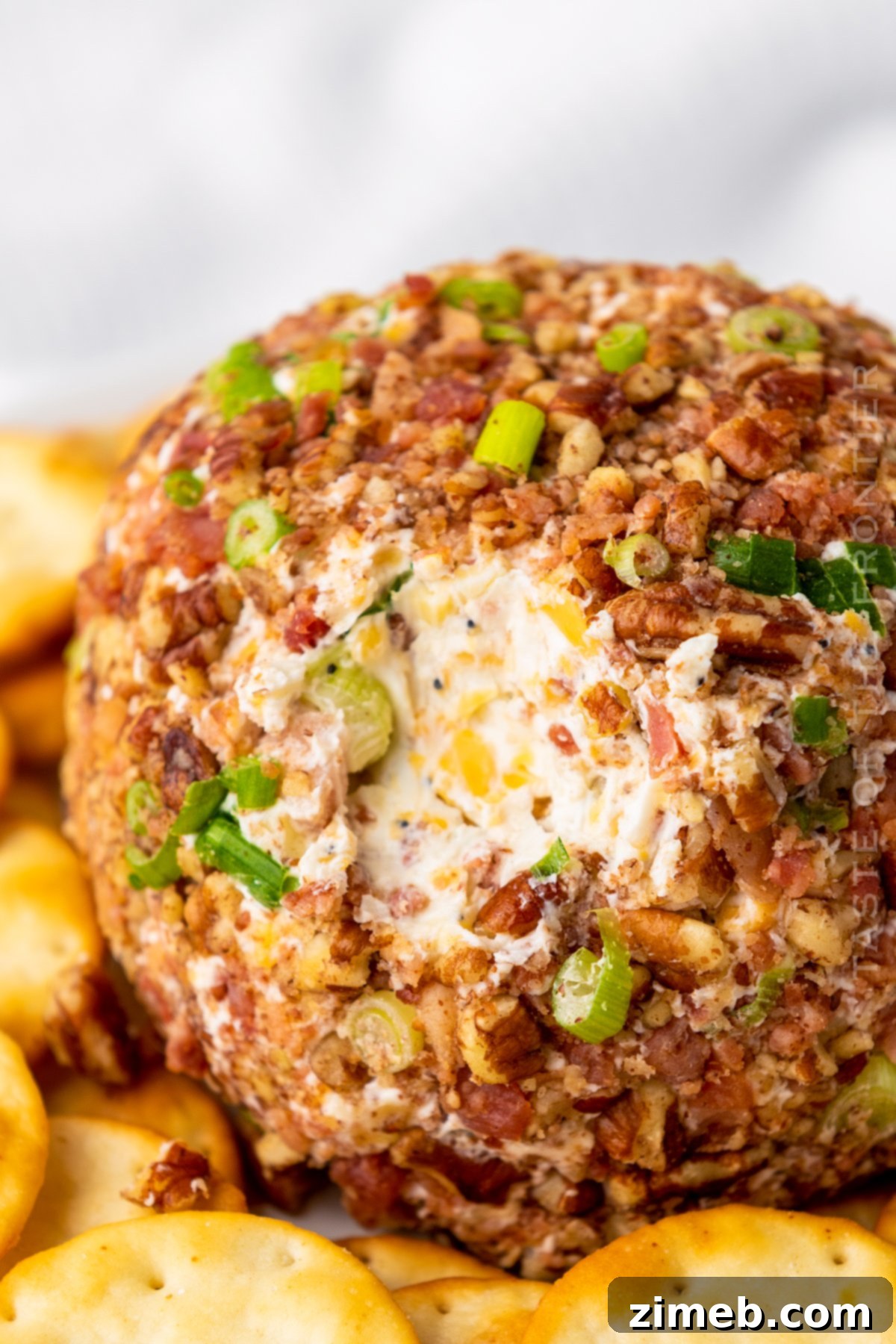 Easy Cheese Ball Snack with Crackers
