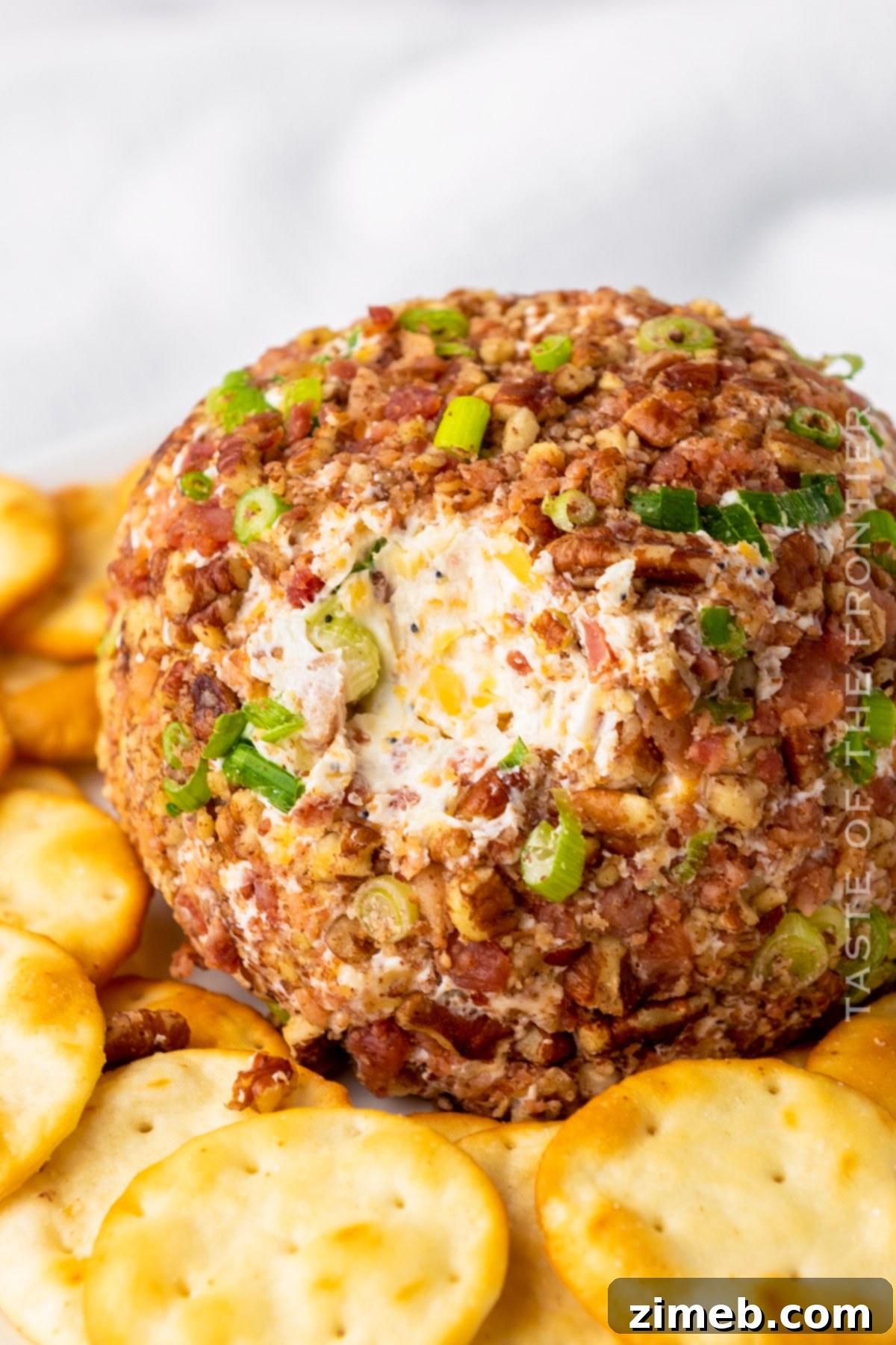 Finished Easy Cheese Ball Recipe on a platter