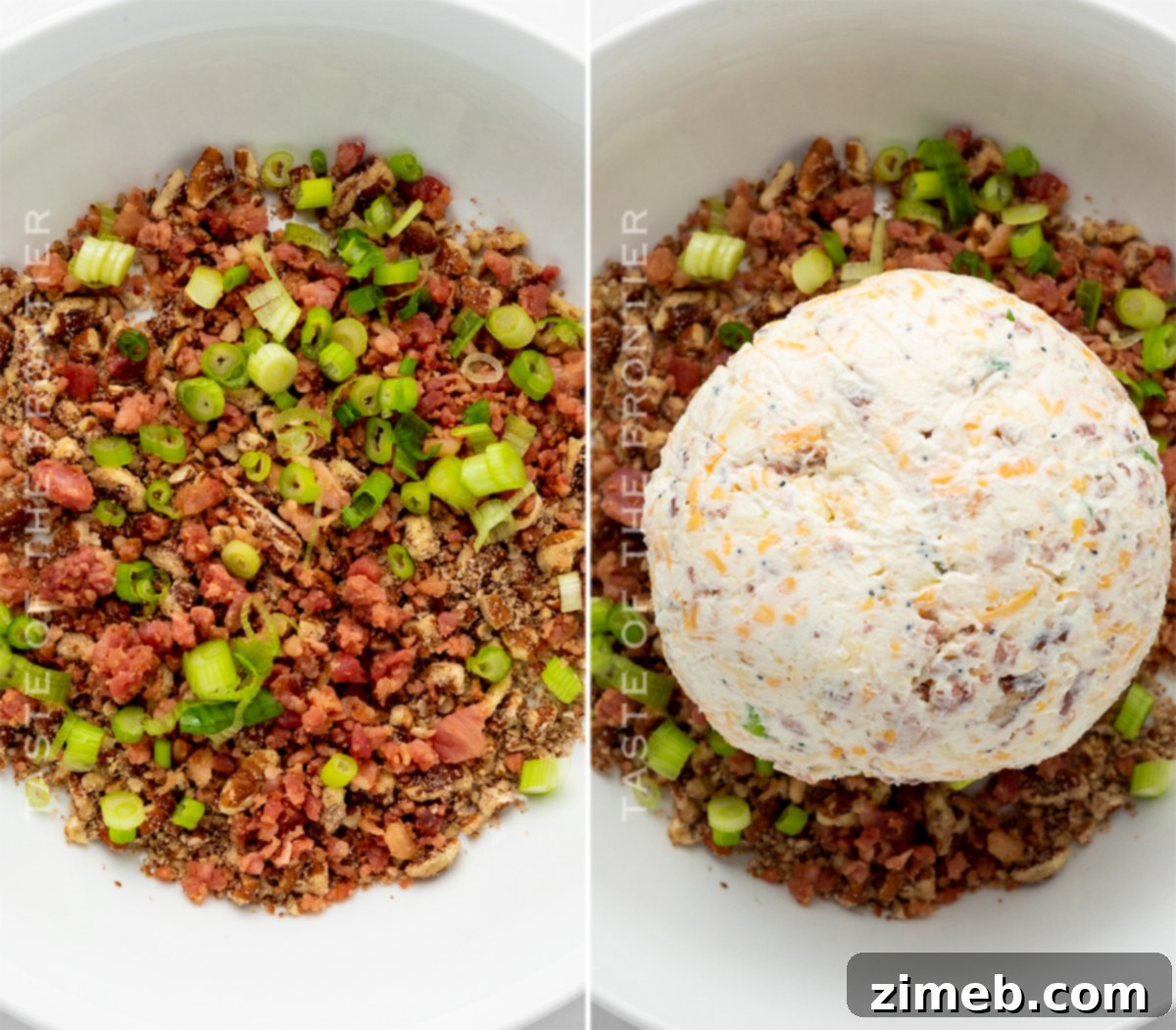 How to coat a cheese ball with toppings