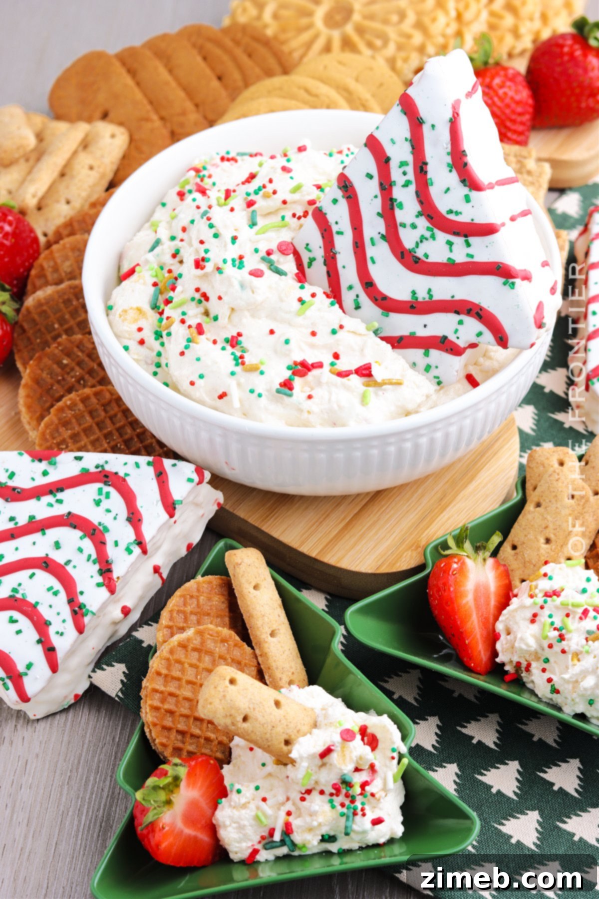 Magical Little Debbie Christmas Tree Dip 17 Little Debbie Christmas Cake, whole and in pieces for the dip.