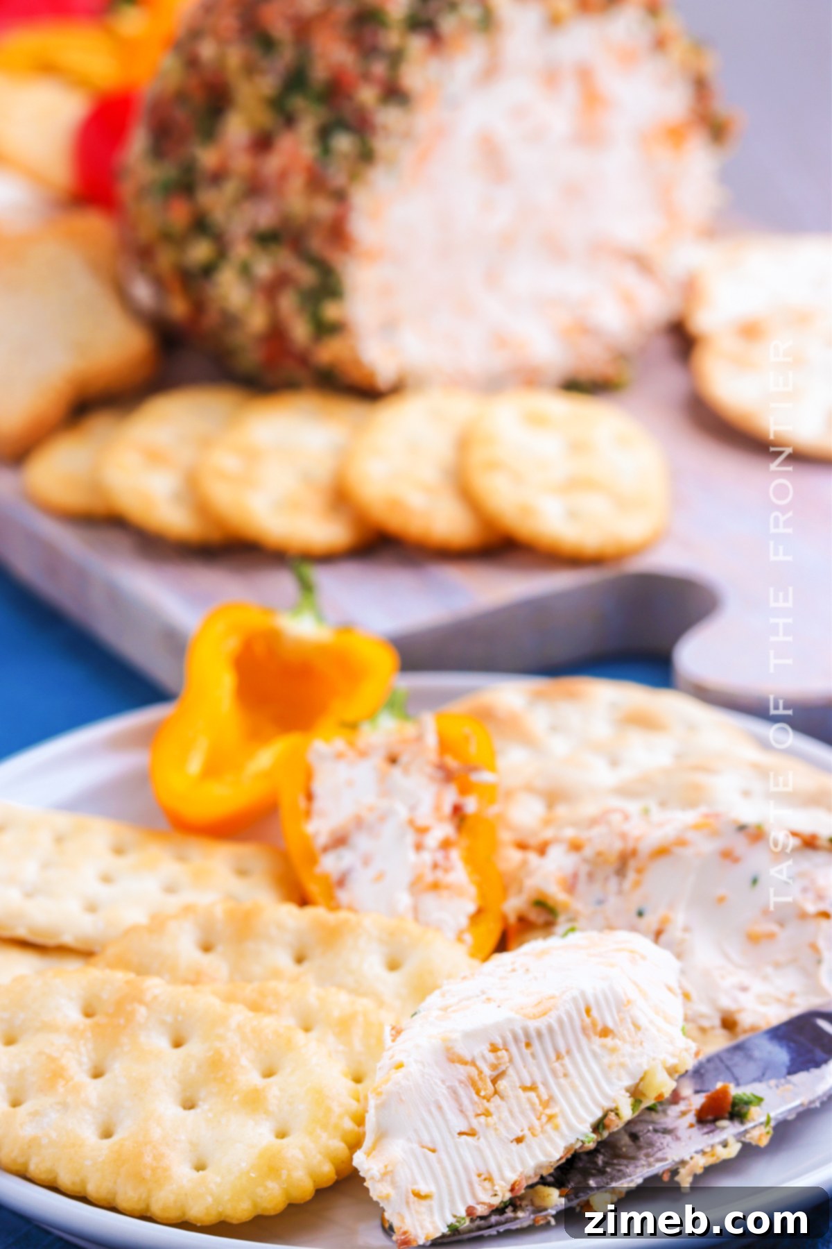 Serving a beautifully decorated homemade cheese ball
