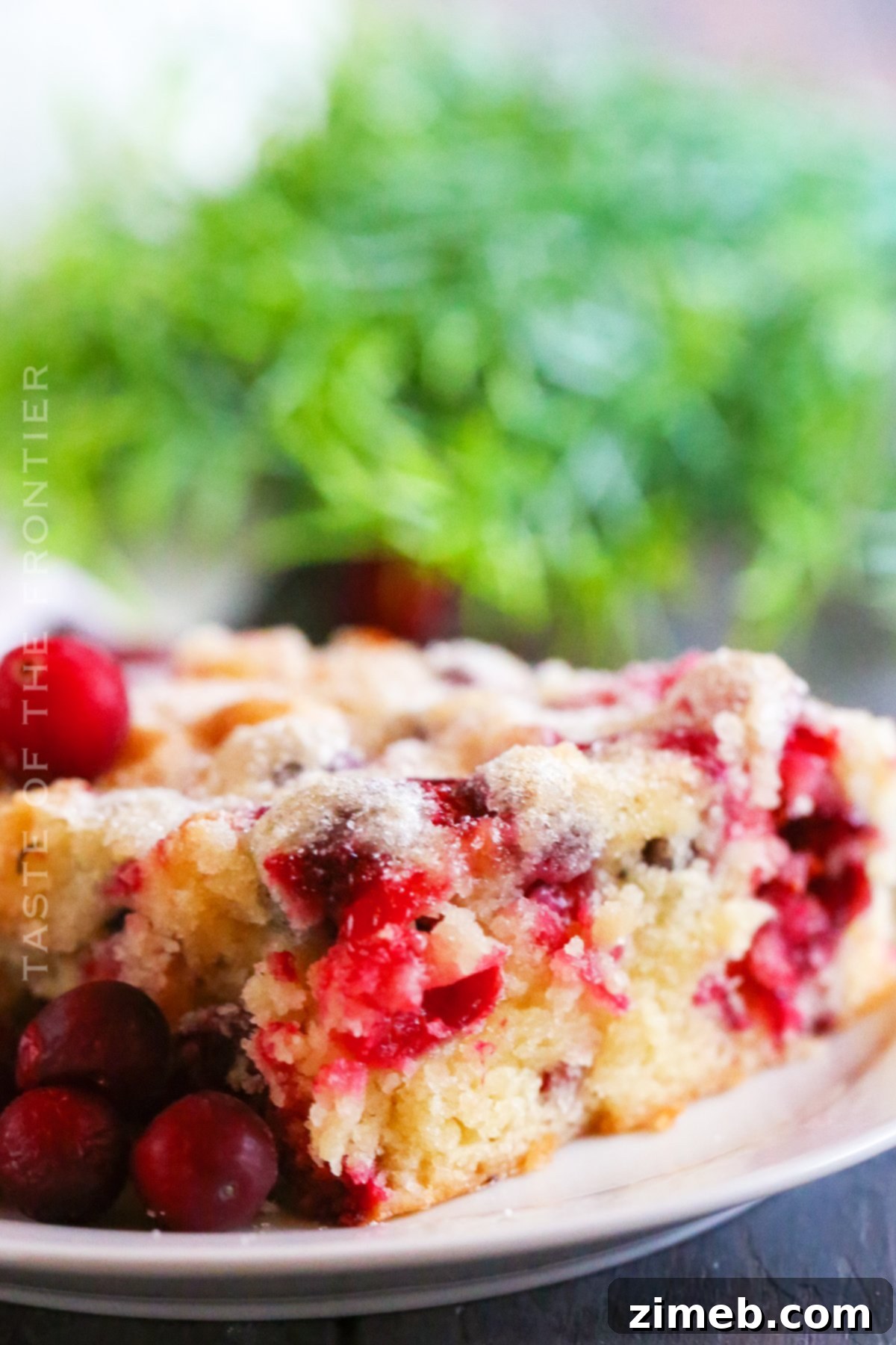 A festive holiday dessert table featuring the Cranberry Cake.