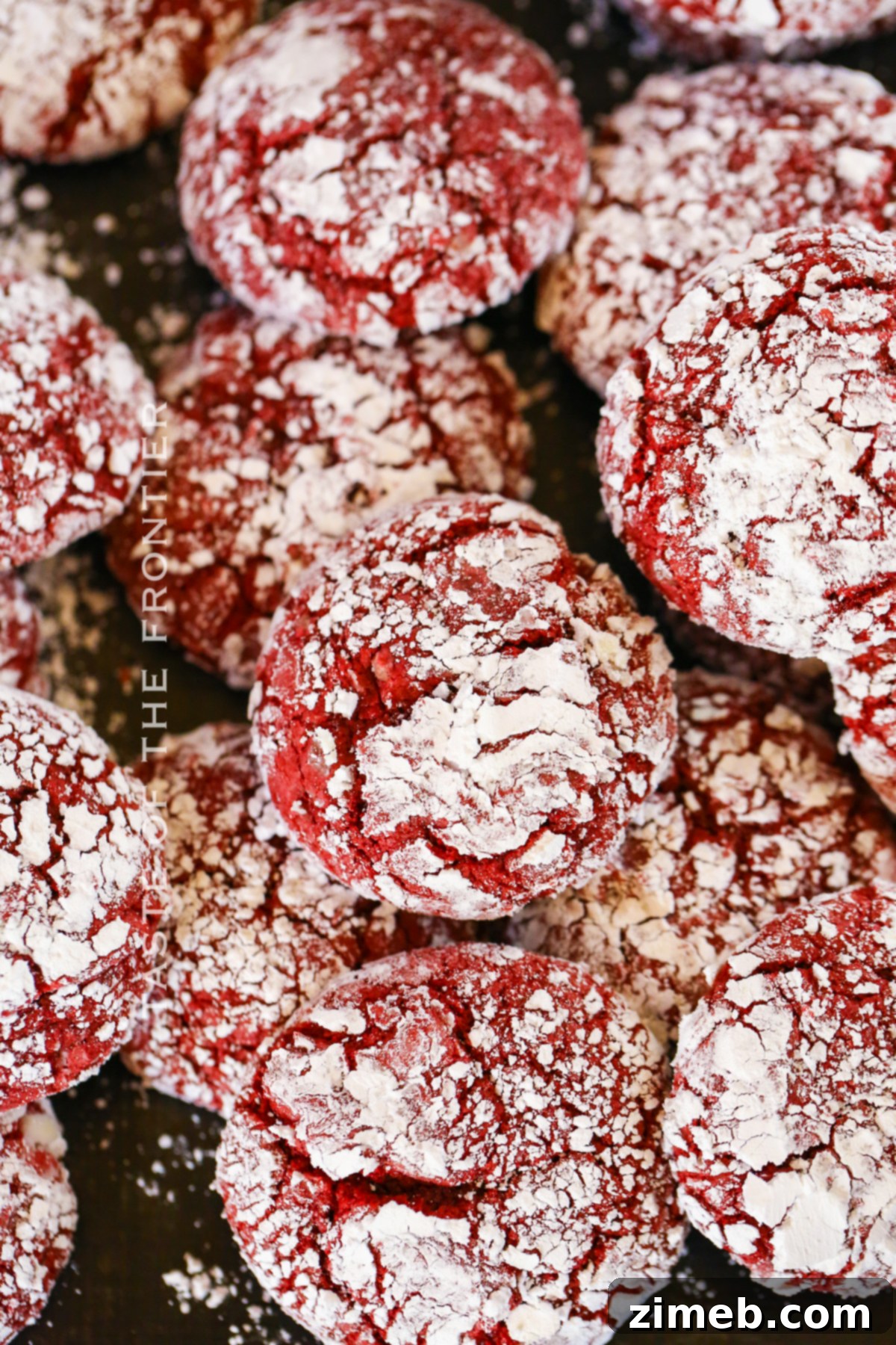 Quick-Mix Red Velvet Crinkle Cookies 15 Finished plate of Red Velvet Cake Mix Crinkle Cookies