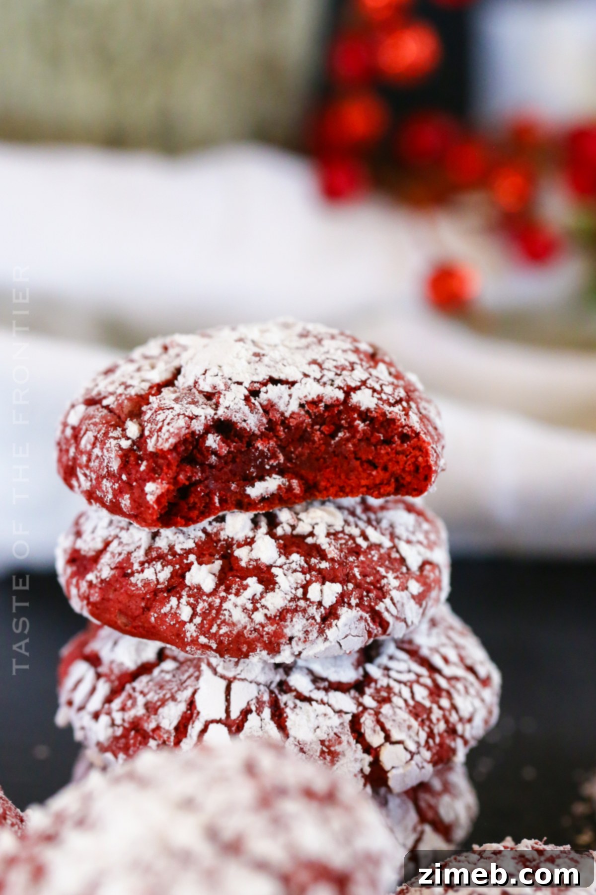 Quick-Mix Red Velvet Crinkle Cookies 8 Red Velvet Cake Mix Crinkle Cookies, a simple Christmas cookie recipe