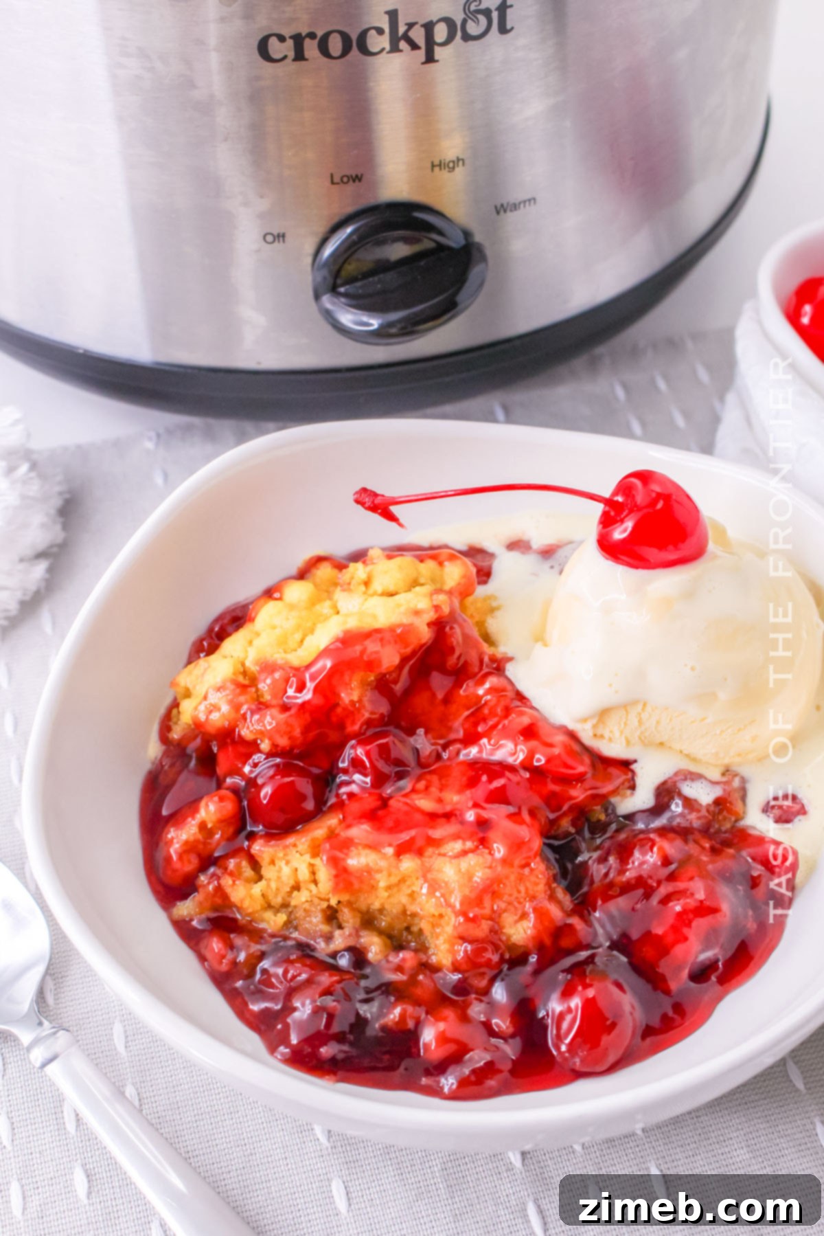 Effortless Cherry Dump Cake 3 Simple summer dessert made in a slow cooker