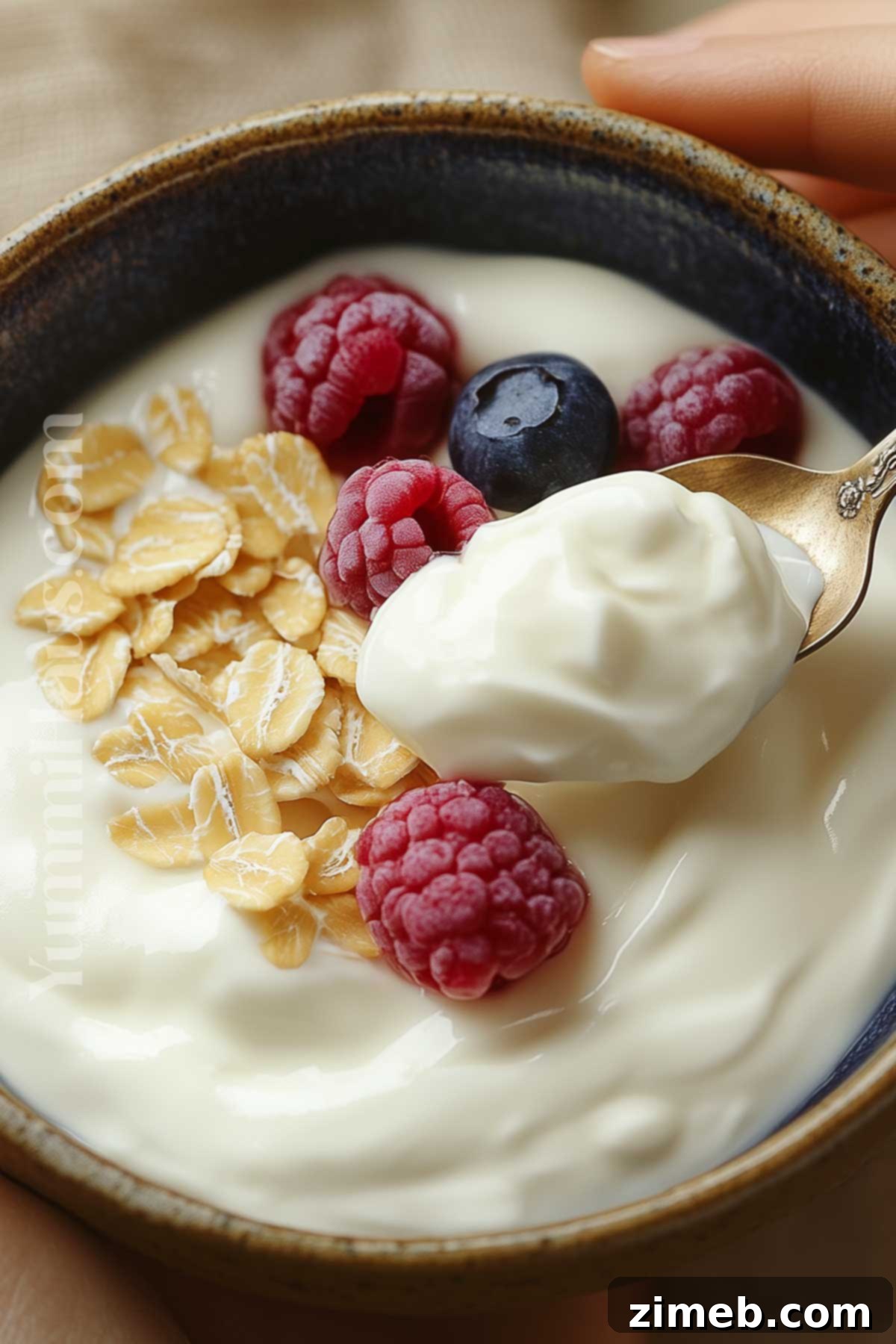 Simple crockpot yogurt recipe for easy breakfast