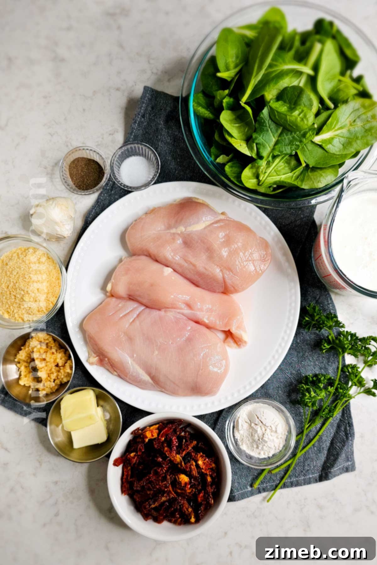 Engagement Chicken 4 Marry Me Chicken ingredients arranged